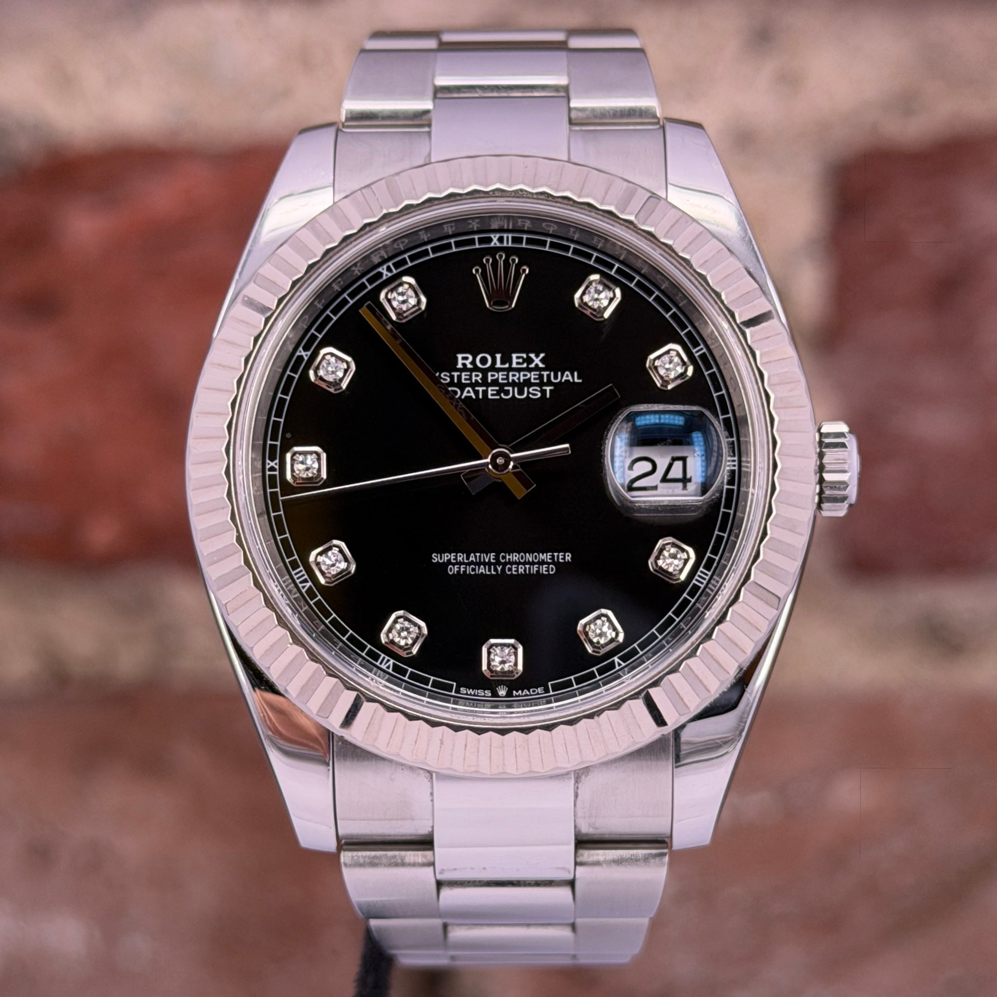 Rolex Datejust 41 - Schwarzes Zifferblatt mit Diamanten, Modell 2020, Ref.126334