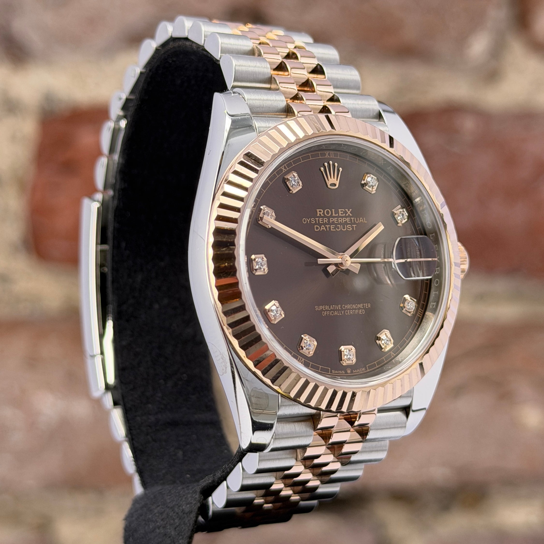 Rolex Datejust 41 – Braunes Zifferblatt mit Diamanten, Modell 2023 Ref. 126331