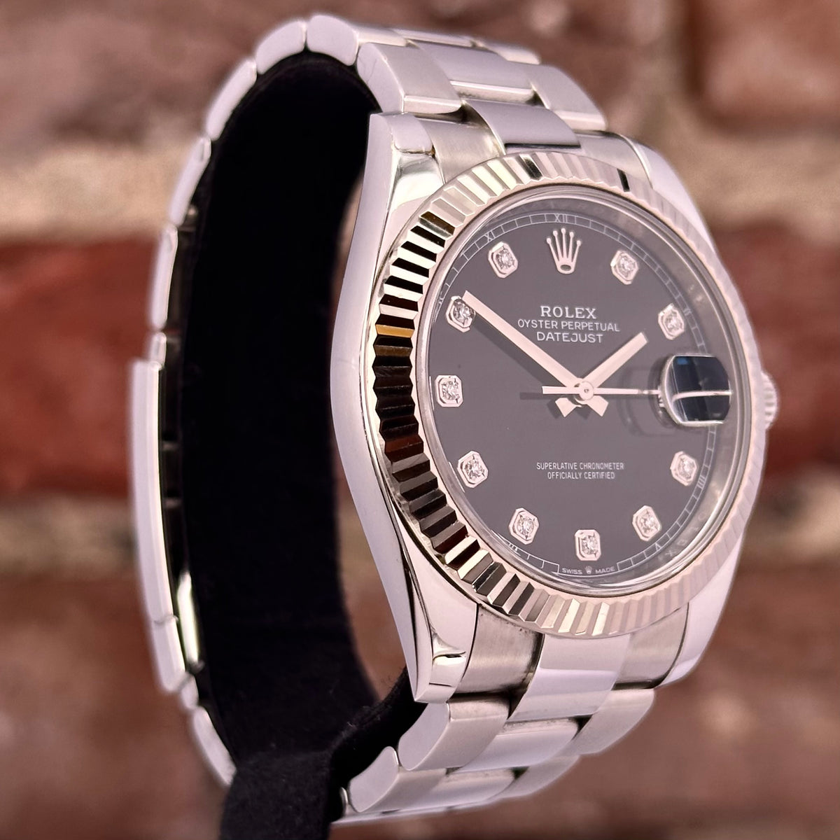Rolex Datejust 41 - Schwarzes Zifferblatt mit Diamanten, Modell 2020, Ref.126334