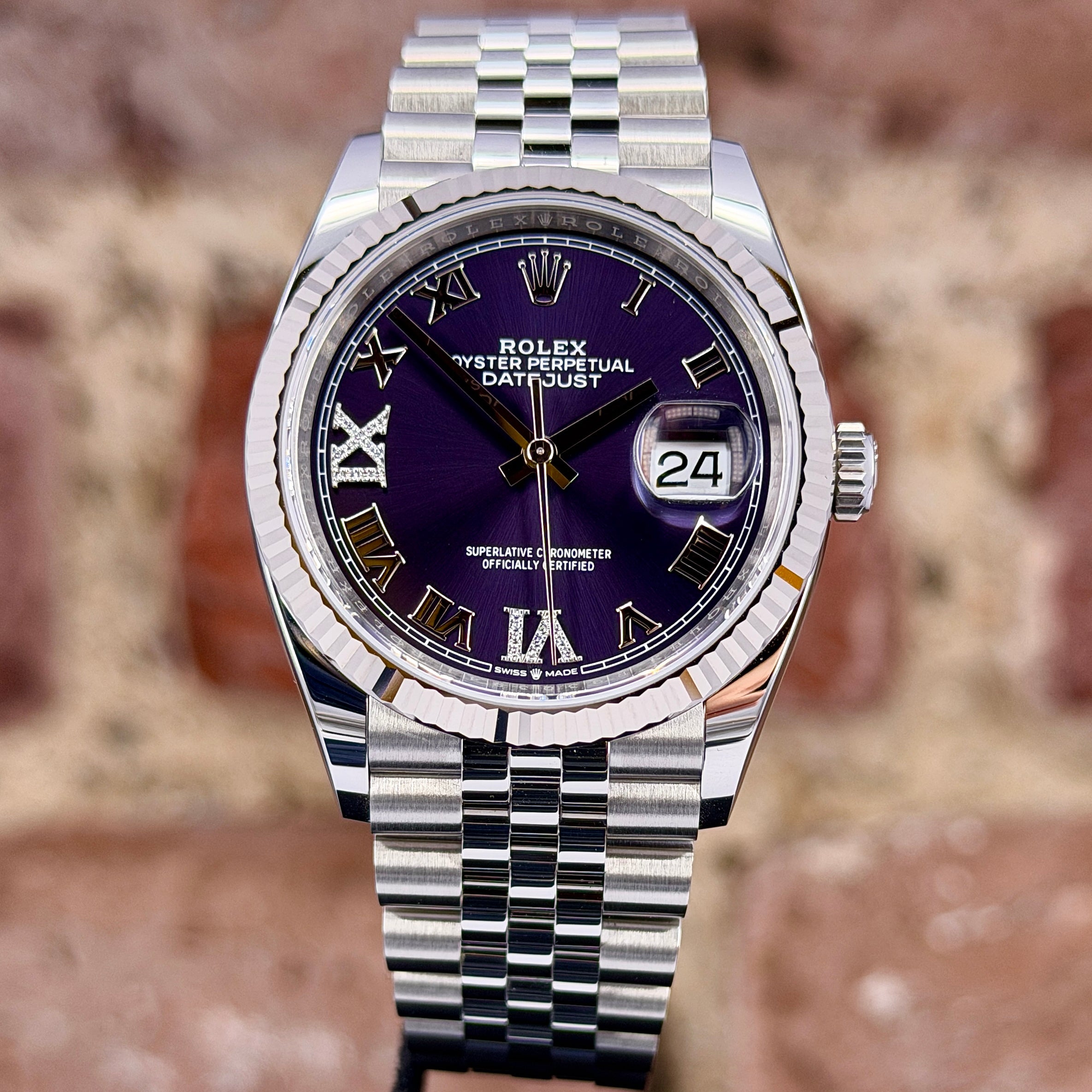 Rolex Datejust 36 -Auberginenfarbiges Ziffernblatt, Modell 2026, Ref. 126234