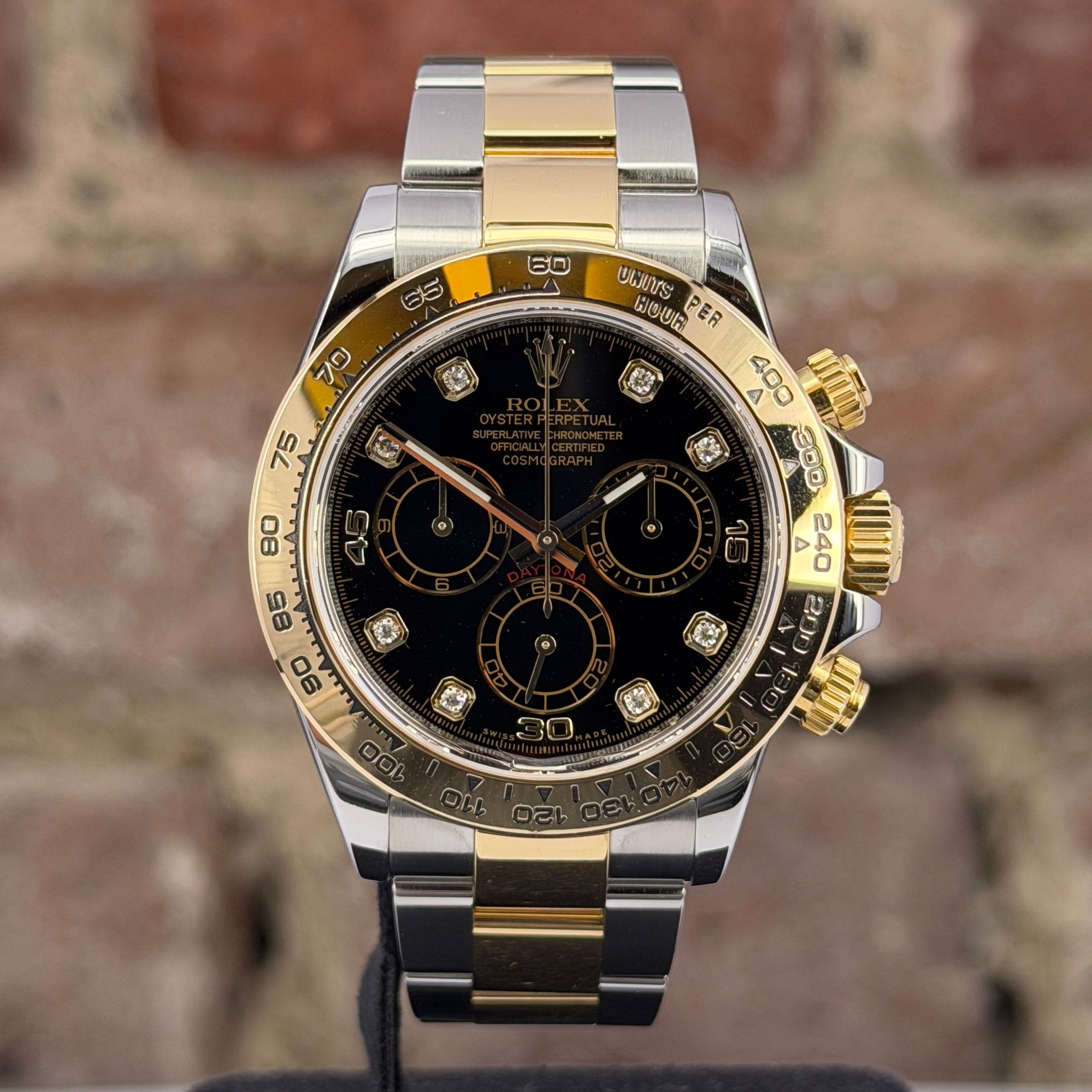 Rolex Daytona – Schwarzes Zifferblatt mit Diamanten, Modell 2021 Ref. 116503
