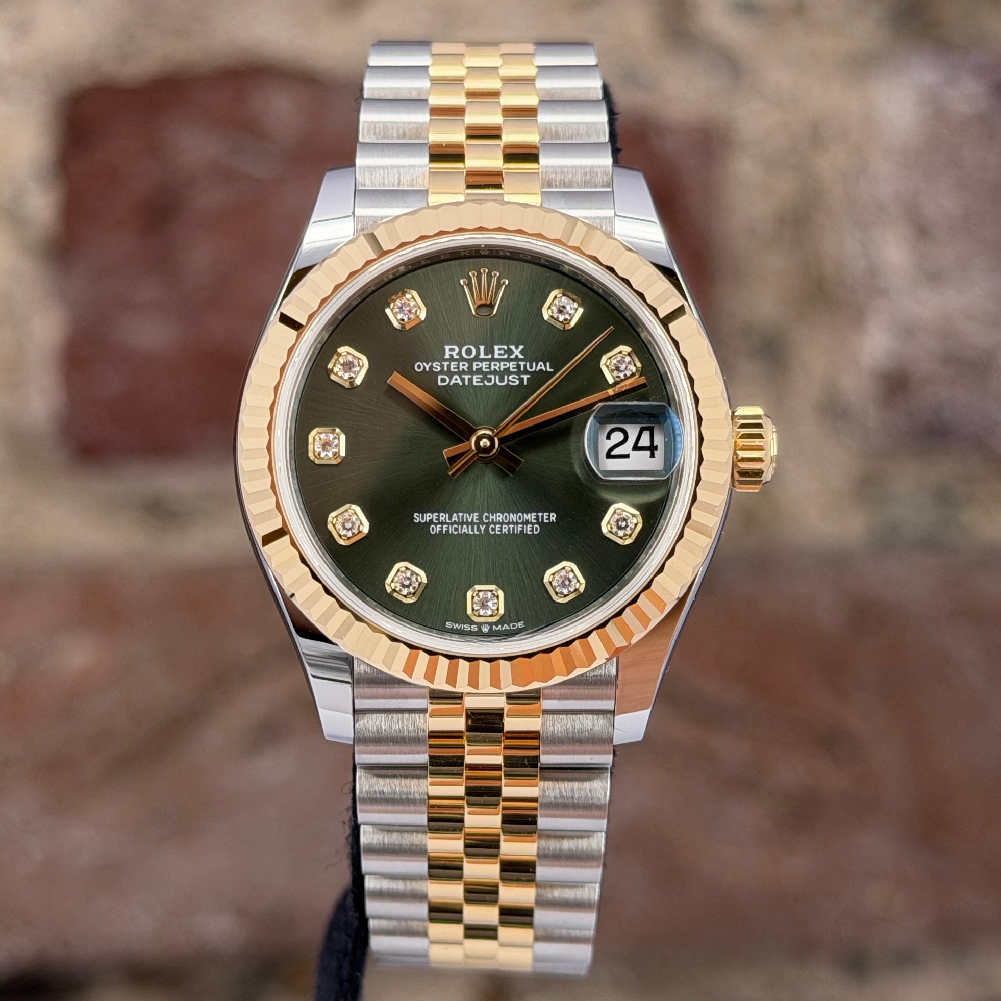 Rolex Datejust 31 - Grünes Zifferblatt mit Diamanten, Modell 2026, Ref.278273
