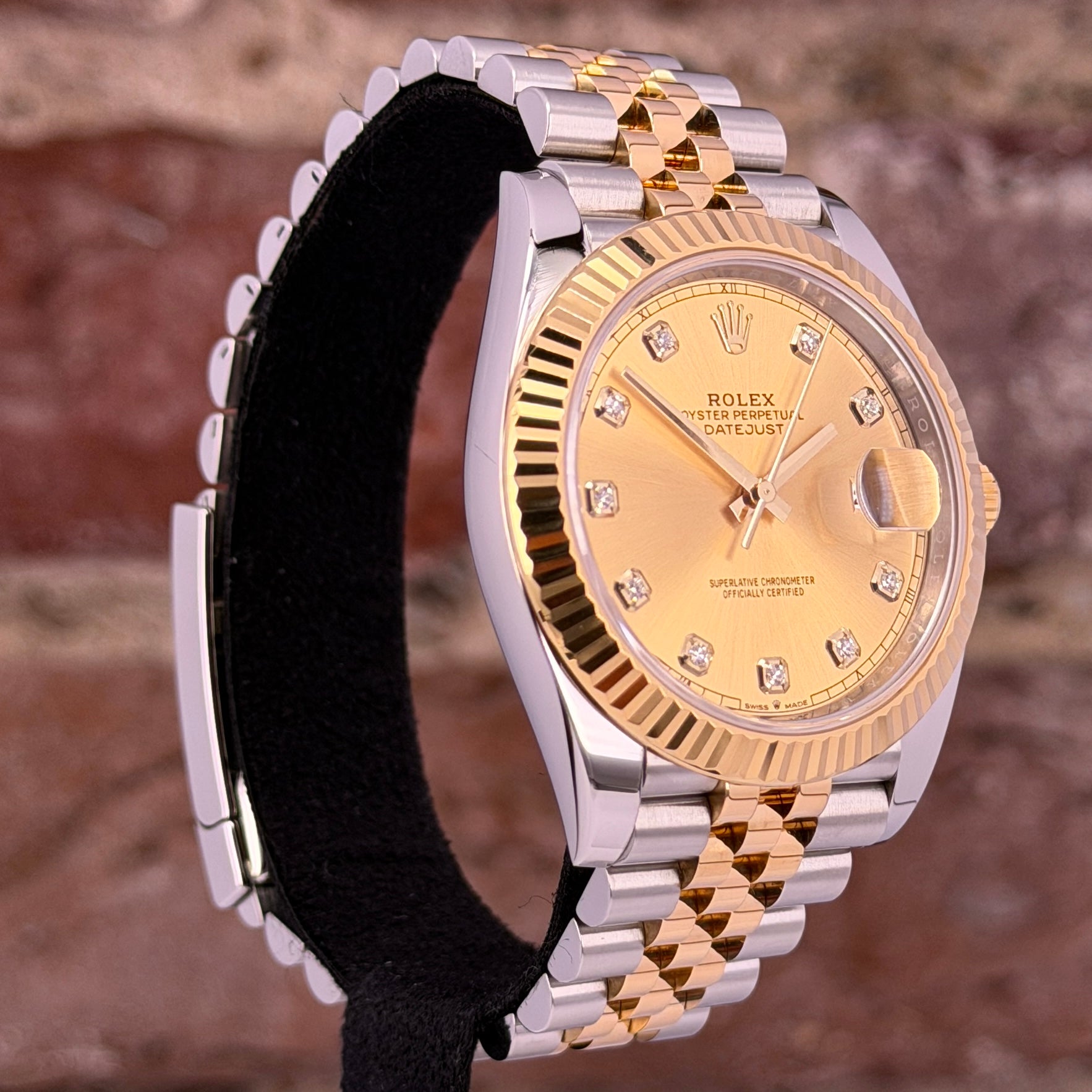 Rolex Datejust 41 - Champagner mit Diamanten Zifferblatt, Modell 2022, Ref. 126333