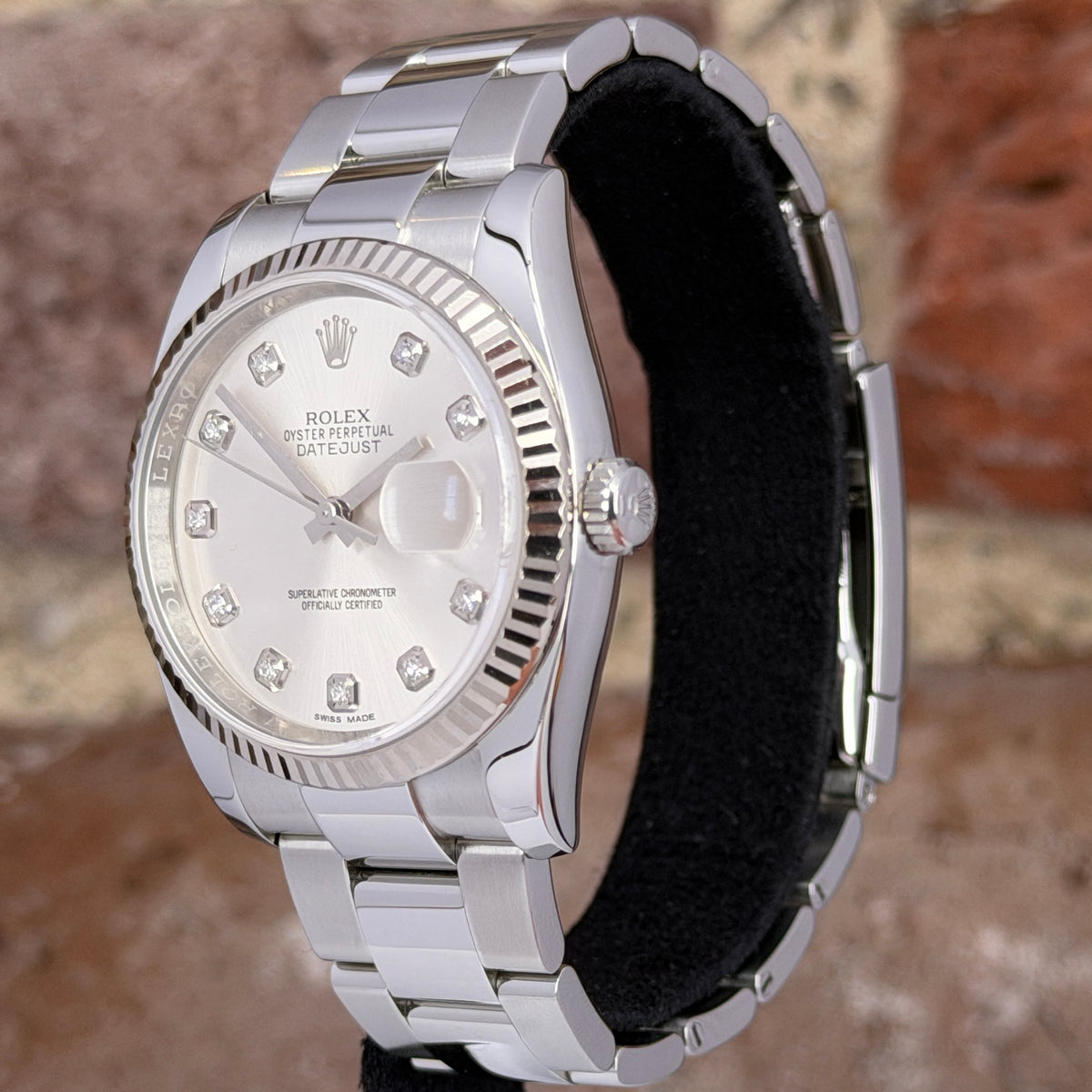 Rolex Datejust 36 - Silbernes Zifferblatt mit Diamanten, Modell 2016, Ref. 116234