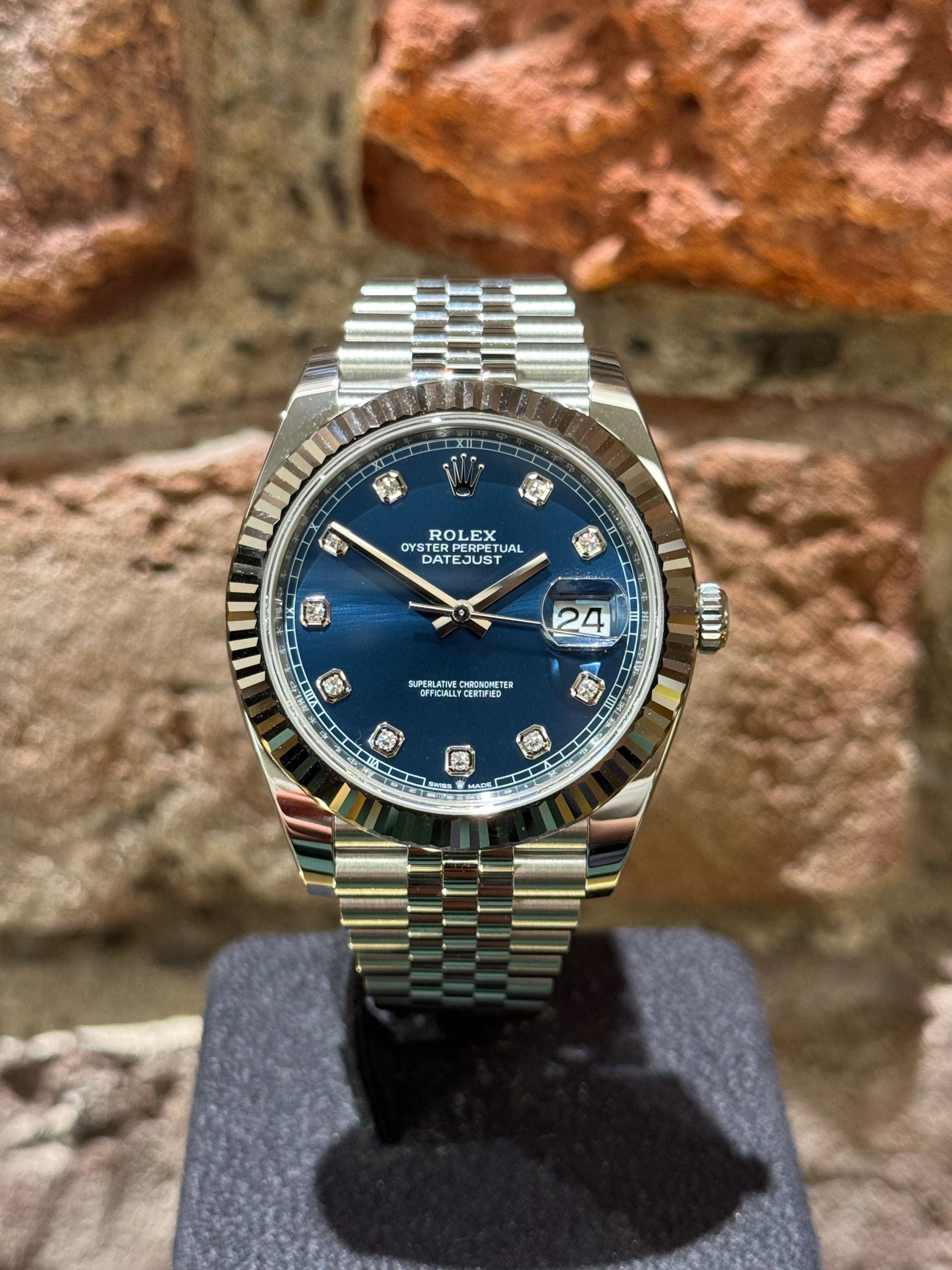 Rolex Datejust 41 - Blaues Zifferblatt mit Diamanten - Modell 2025, Ref.126334
