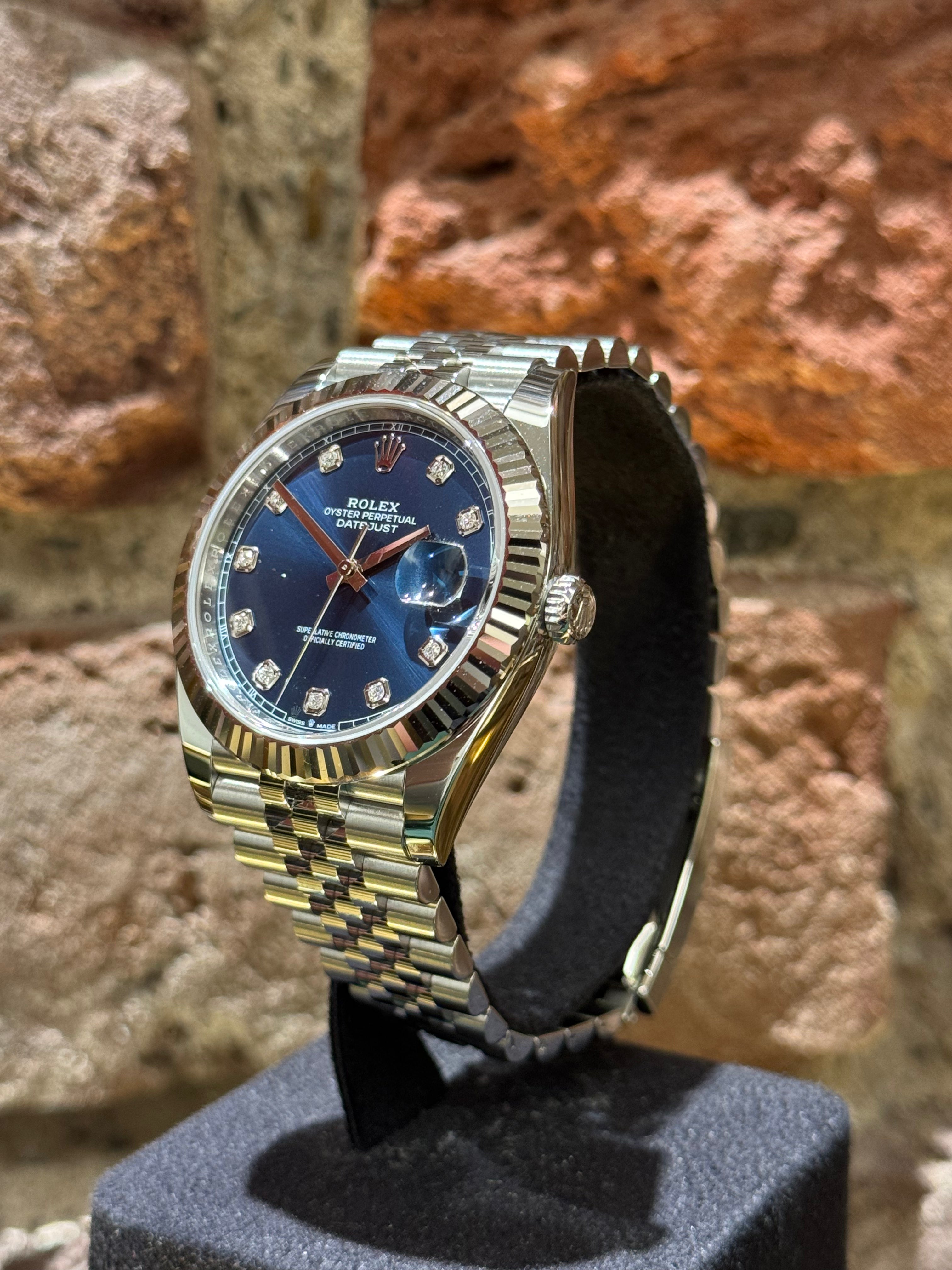 Rolex Datejust 41 - Blaues Zifferblatt mit Diamanten - Modell 2025, Ref.126334