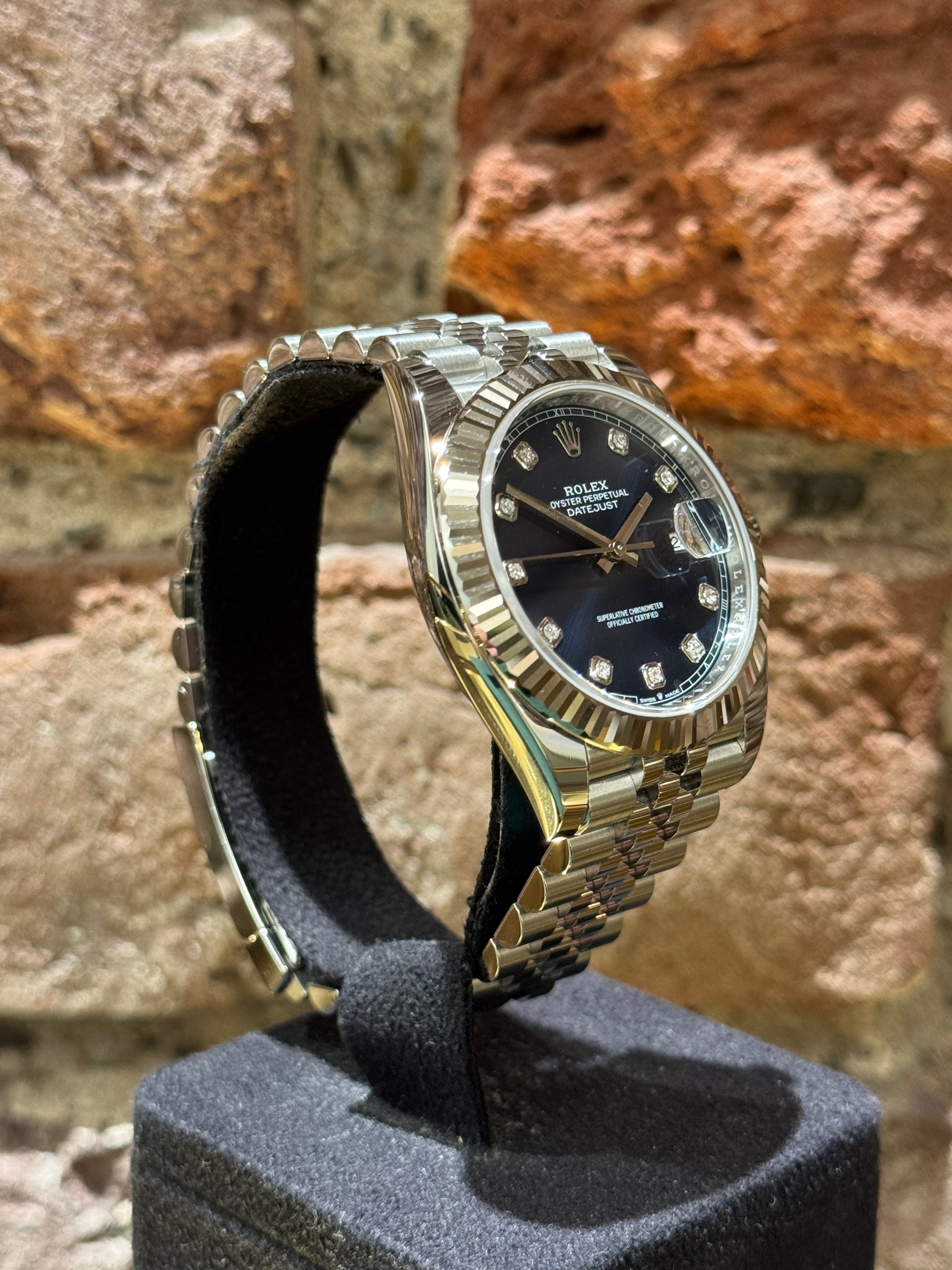 Rolex Datejust 41 - Blaues Zifferblatt mit Diamanten - Modell 2025, Ref.126334