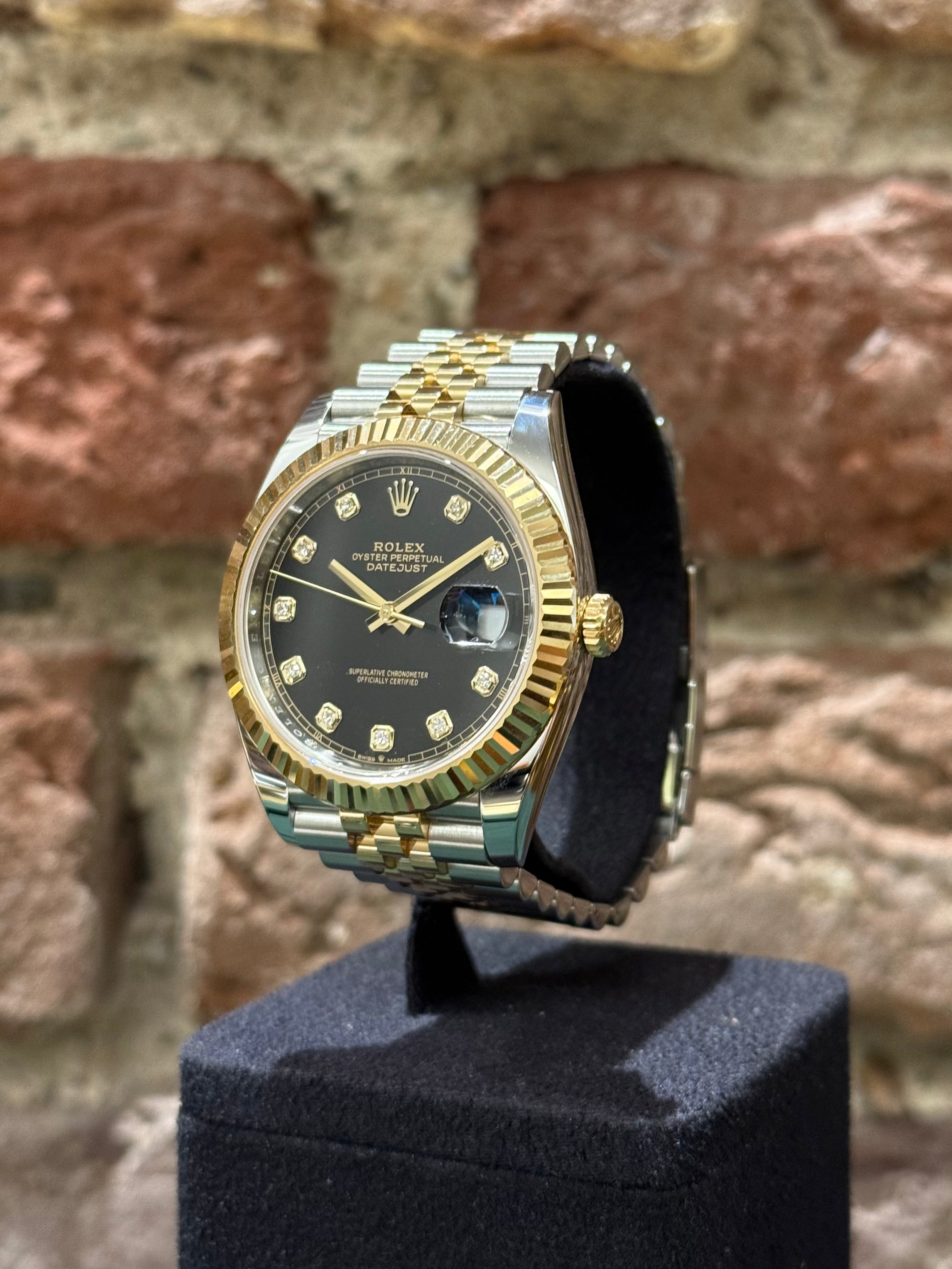 Rolex Datejust 41 - Schwarzes Zifferblatt mit Diamanten, Modell 2024, Ref.126333