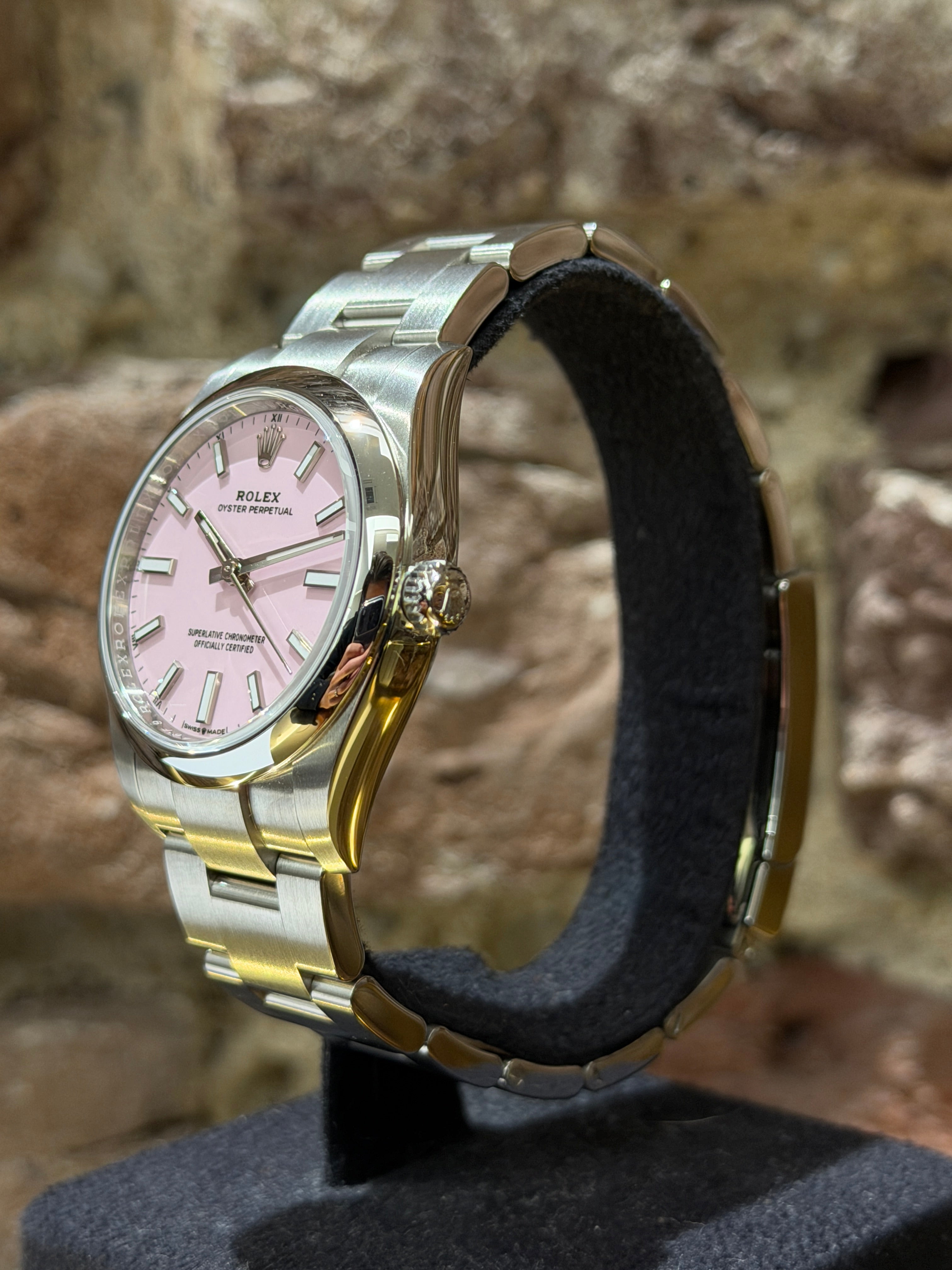 Rolex Oyster Perpetual 34 - Pinkes Zifferblatt, Modell 2025, Ref.124200