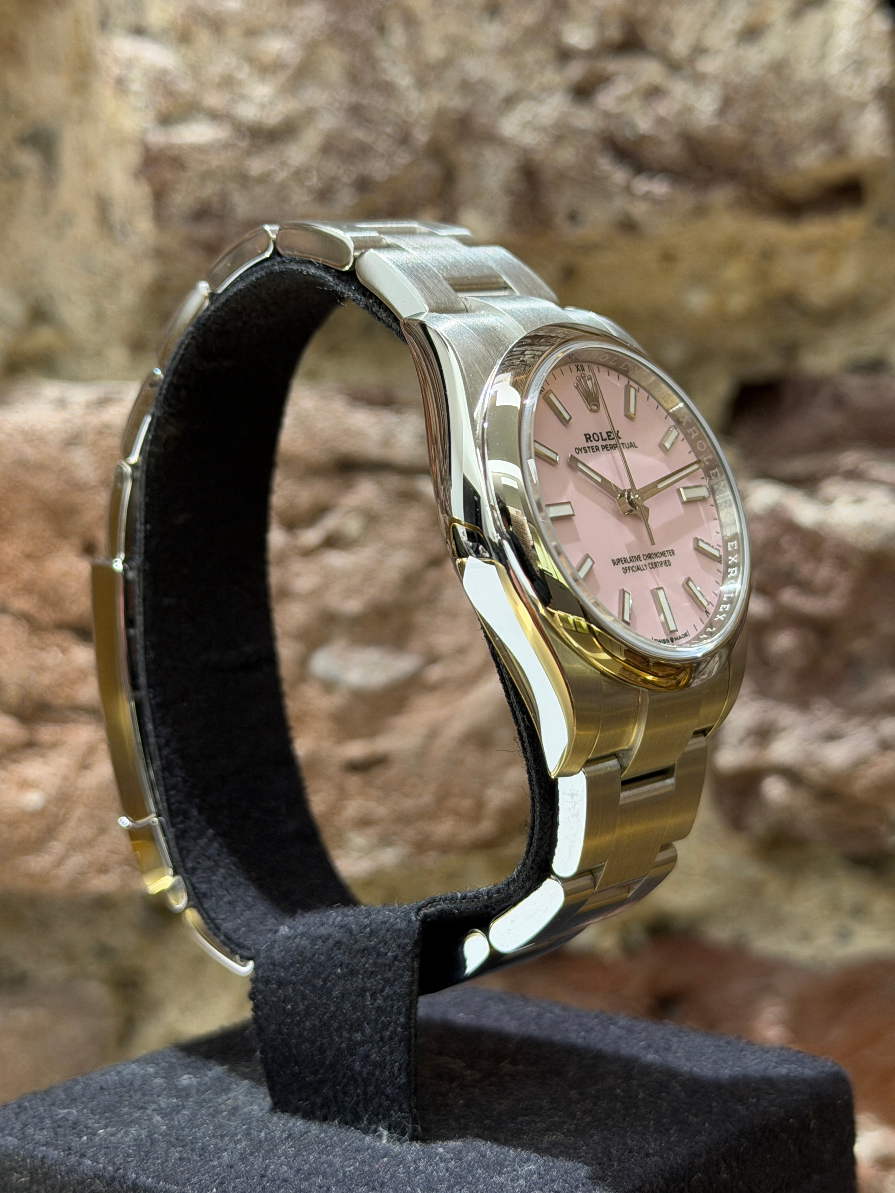 Rolex Oyster Perpetual 34 - Pinkes Zifferblatt, Modell 2025, Ref.124200