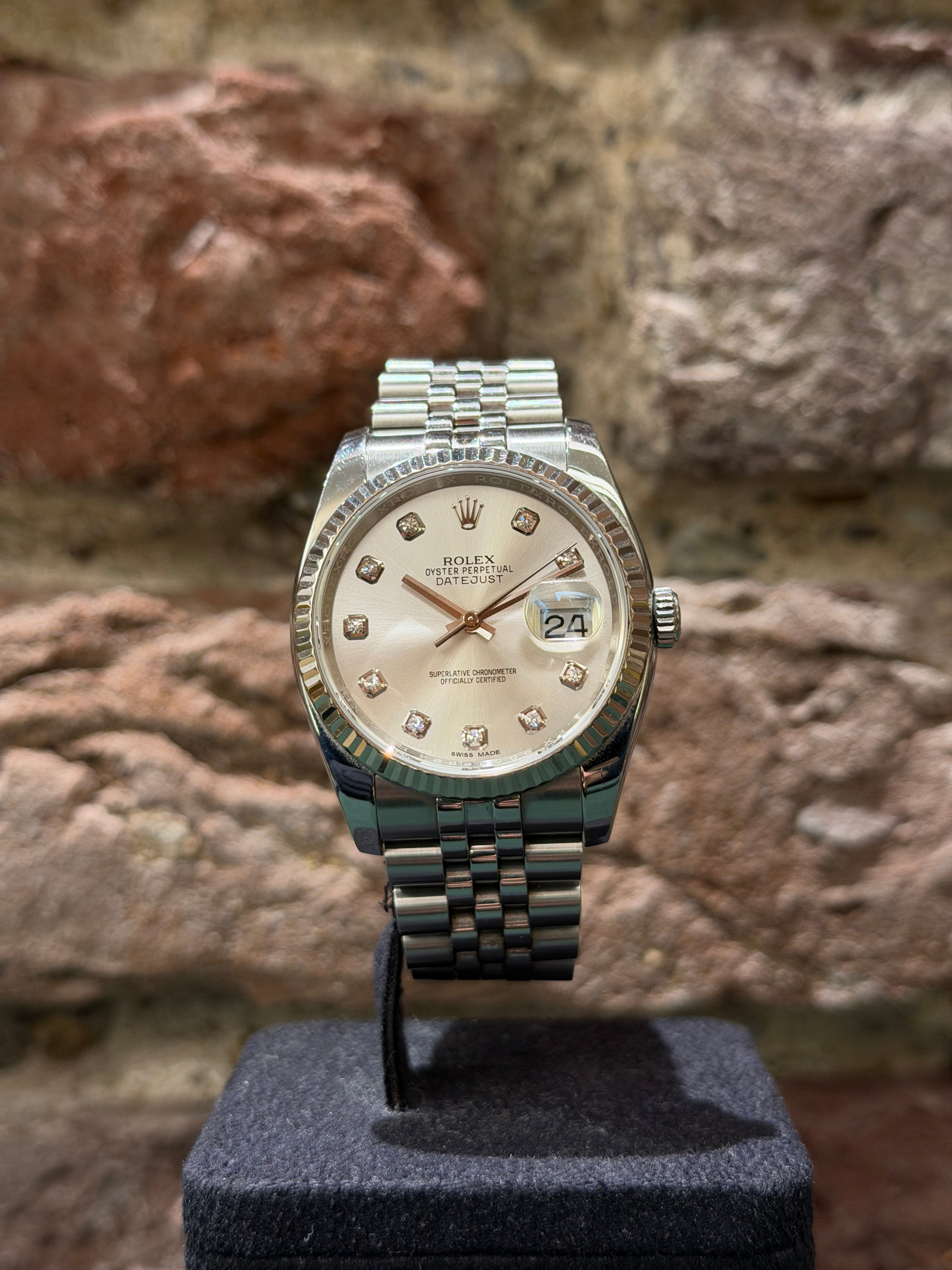 Rolex Datejust 36 - Silbernes Zifferblatt mit Diamanten, Modell 2018, Ref. 116234