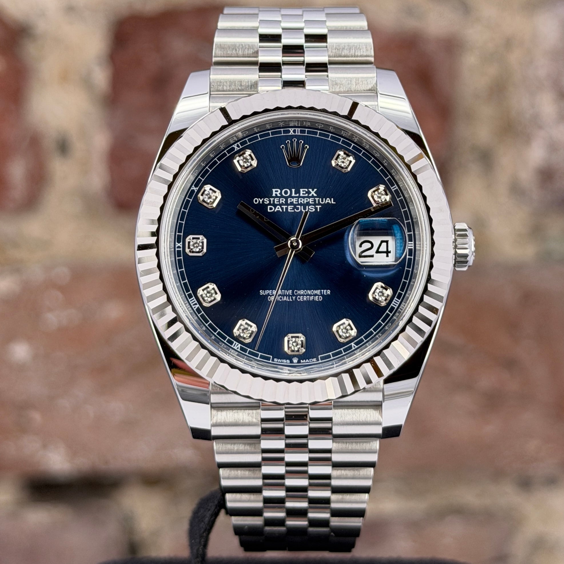Rolex Datejust 41 - Blaues Zifferblatt mit Diamanten, Modell 2024, Ref.126334