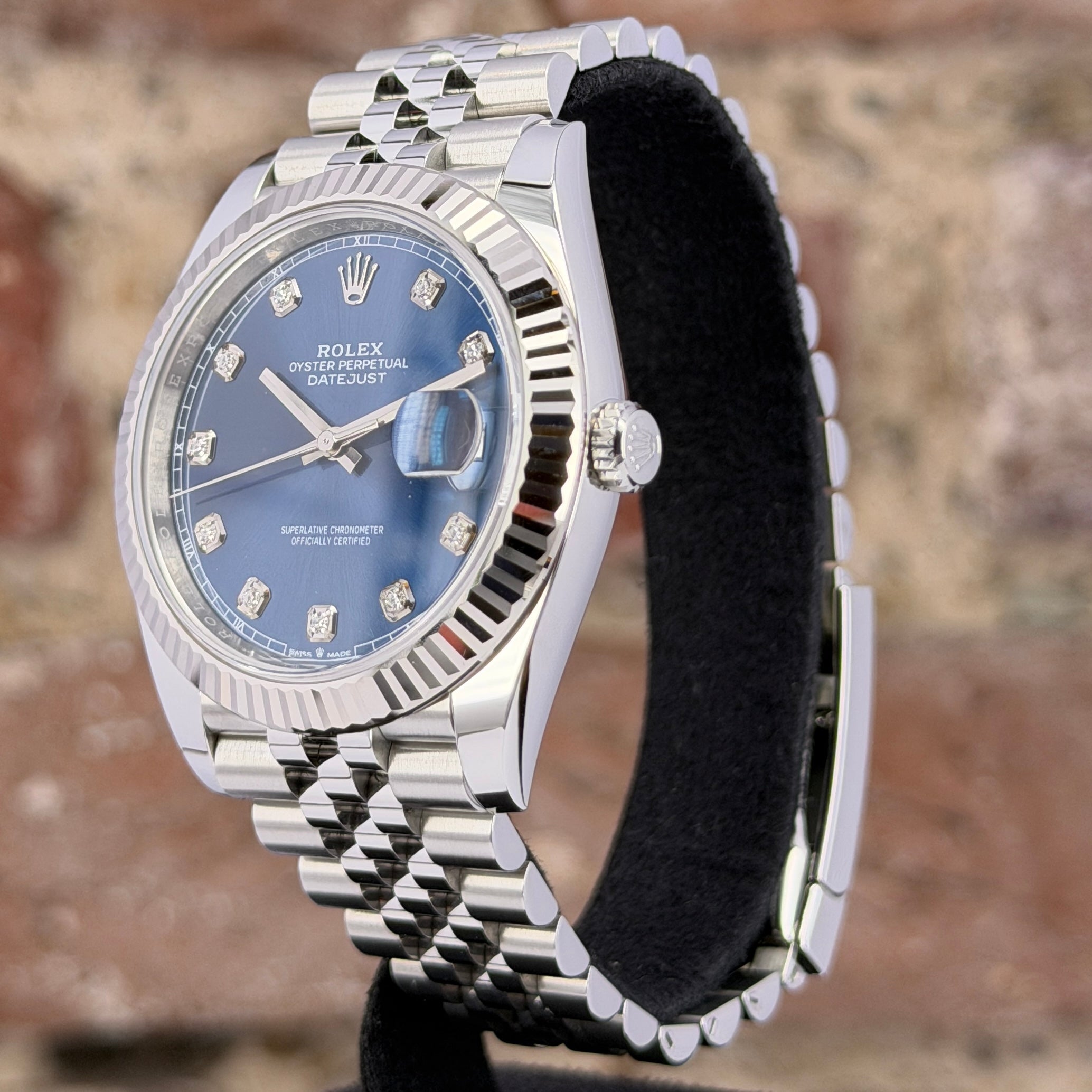 Rolex Datejust 41 - Blaues Zifferblatt mit Diamanten, Modell 2024, Ref.126334