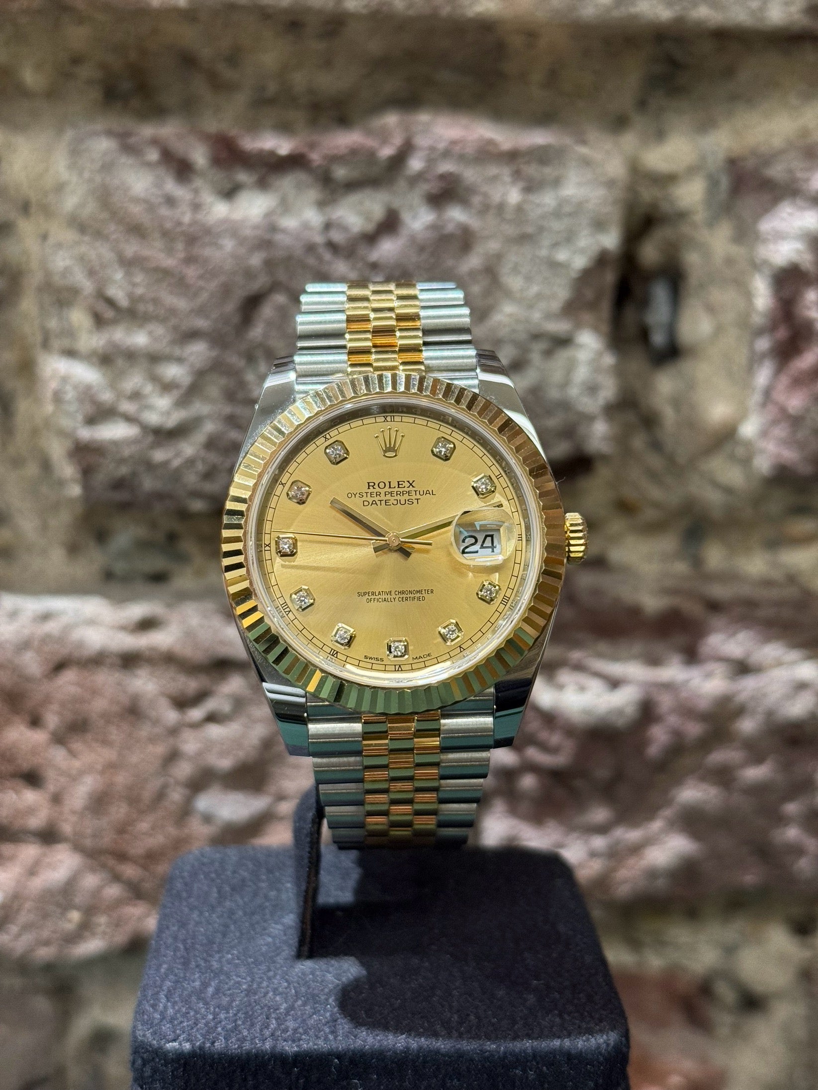 Rolex Datejust 41 - Champagner Zifferblatt mit Diamanten, Modell 2023, Ref.126333