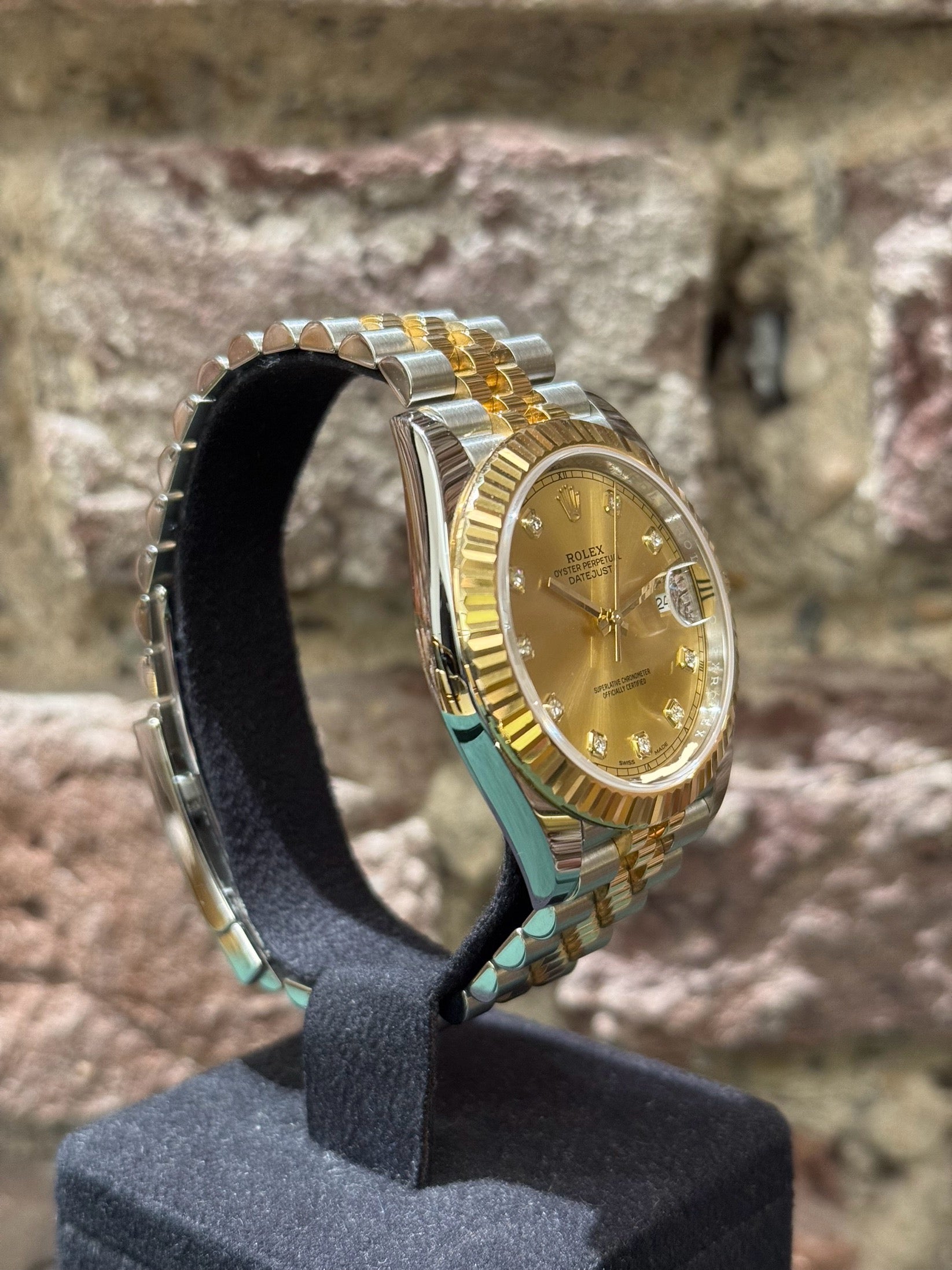 Rolex Datejust 41 - Champagner Zifferblatt mit Diamanten, Modell 2023, Ref.126333