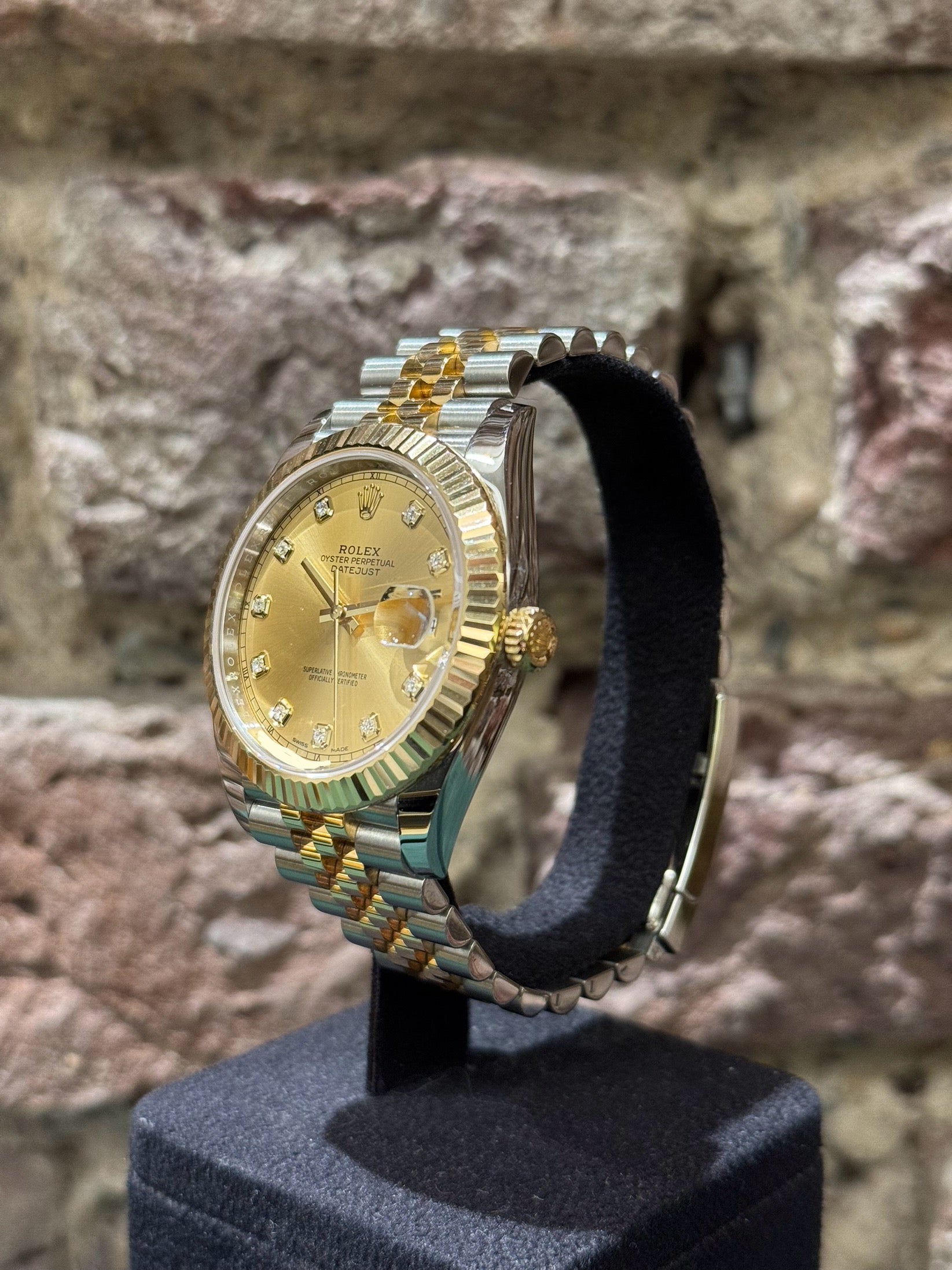 Rolex Datejust 41 - Champagner Zifferblatt mit Diamanten, Modell 2023, Ref.126333