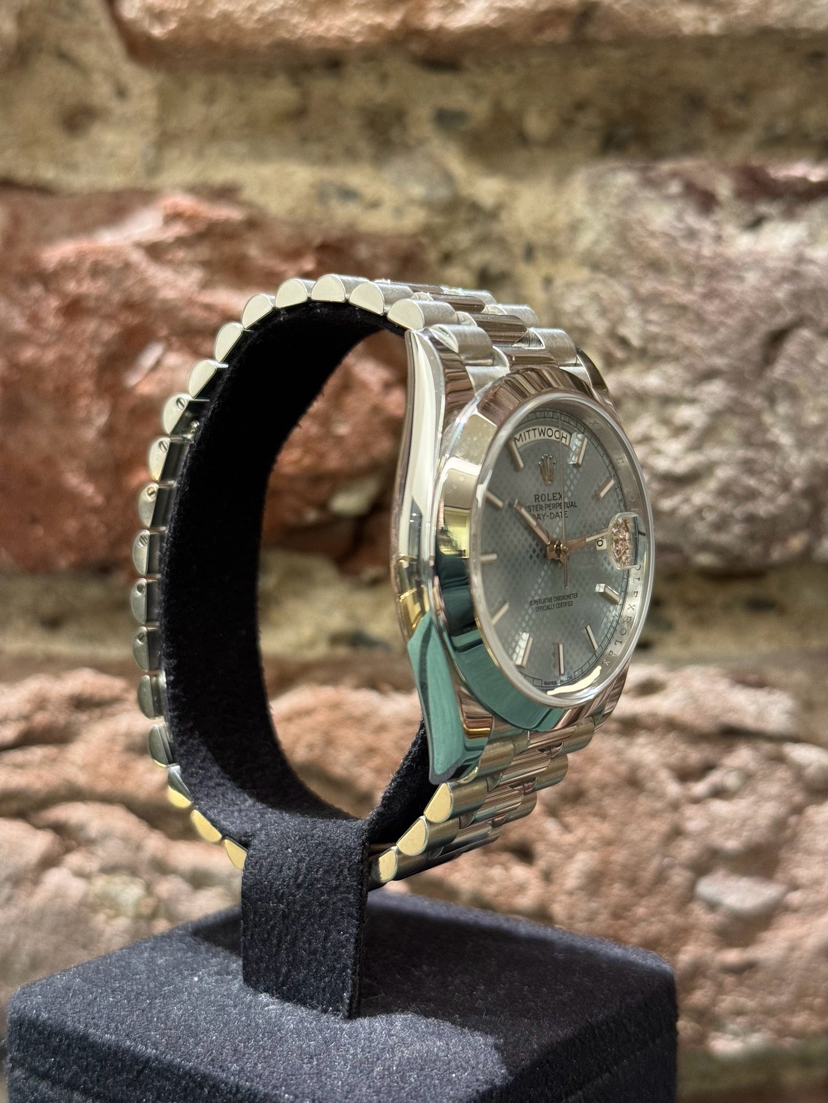 Rolex Daydate - Ice Blaues Zifferblatt mit Motif, Modell 2015, Ref.228206