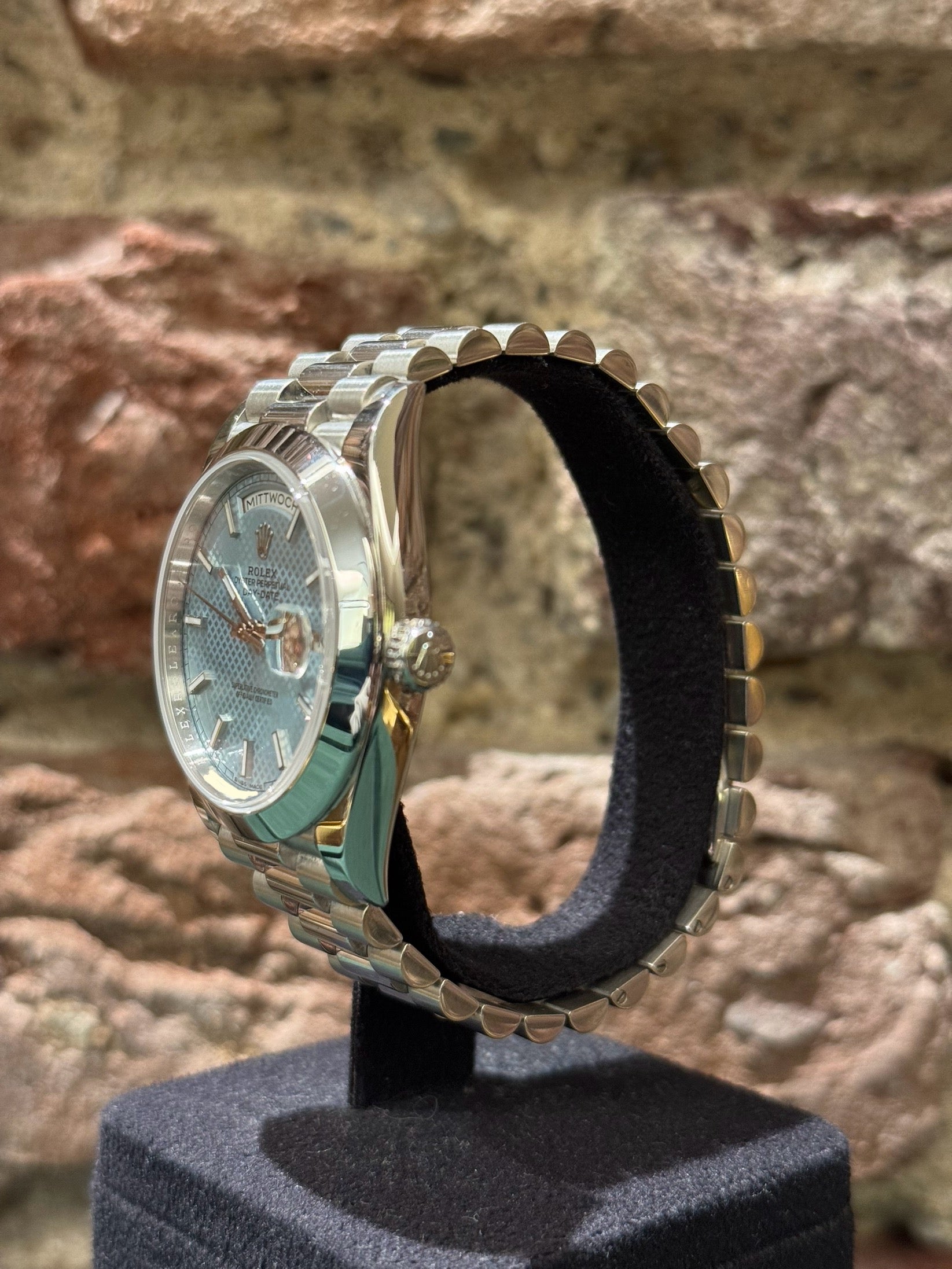 Rolex Daydate - Ice Blaues Zifferblatt mit Motif, Modell 2015, Ref.228206
