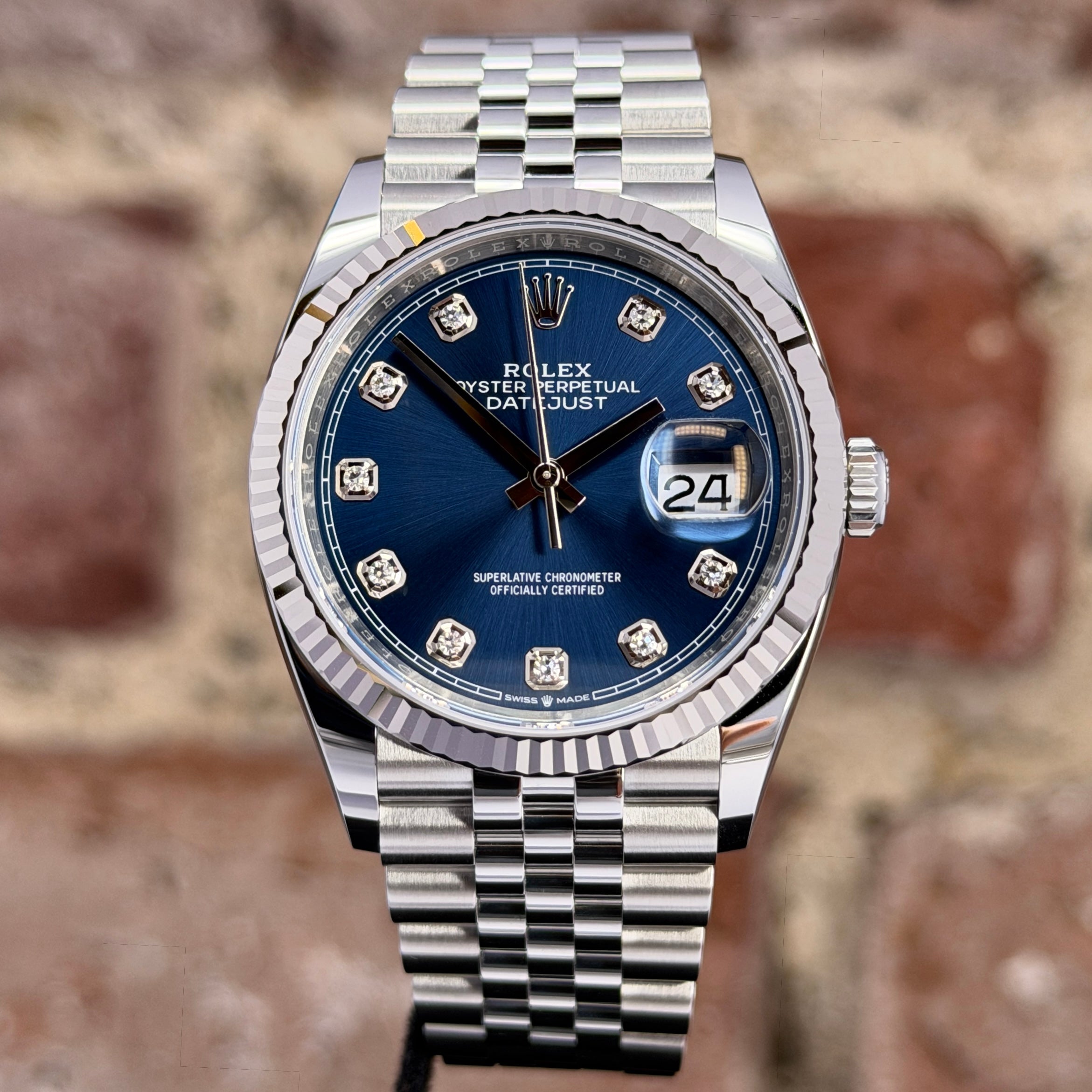 Rolex Datejust 36 – Blaues Zifferblatt mit Diamanten, Modell 2026 Ref. 126234