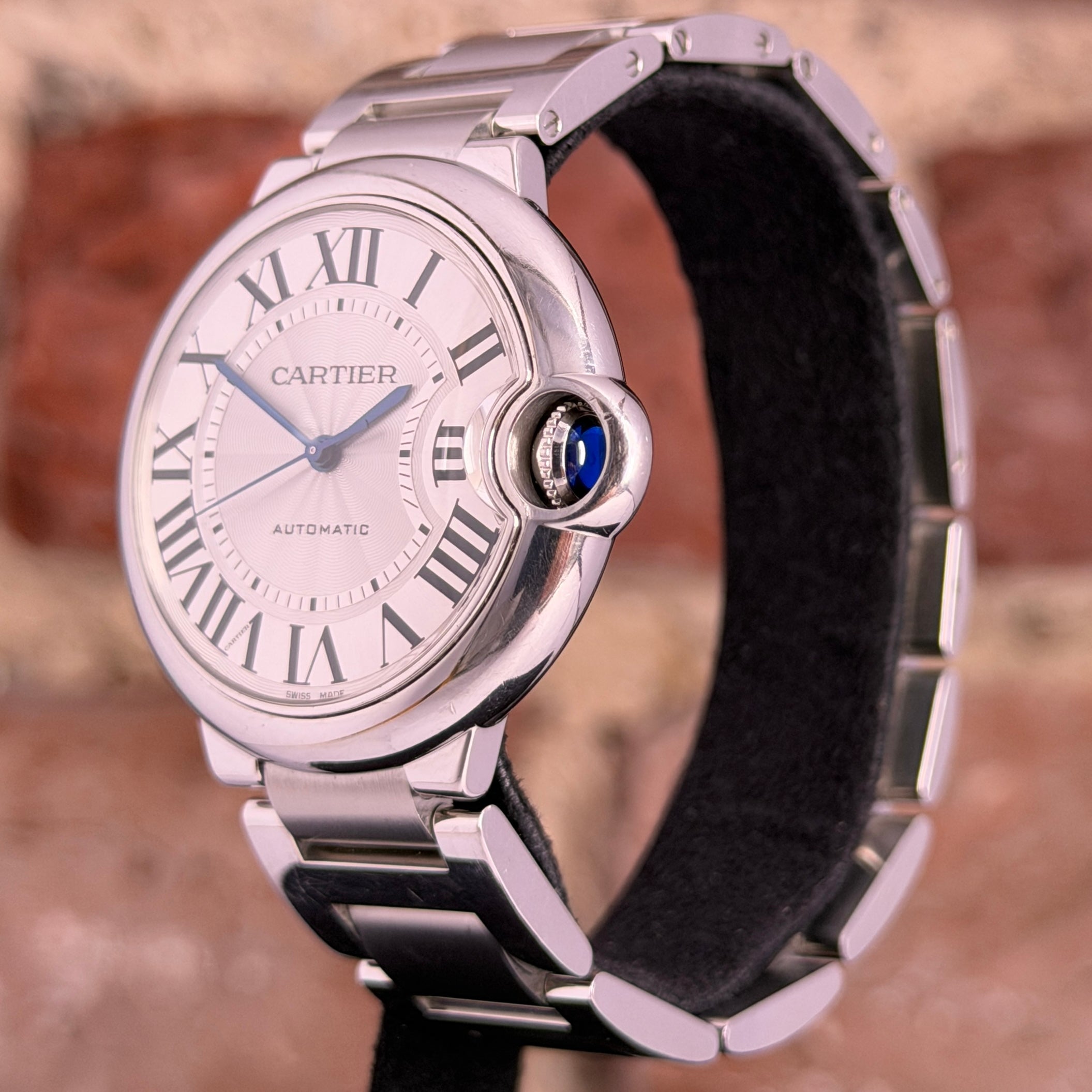 Cartier Ballon Bleu 36 - Silbernes Zifferblatt, Ref.3284