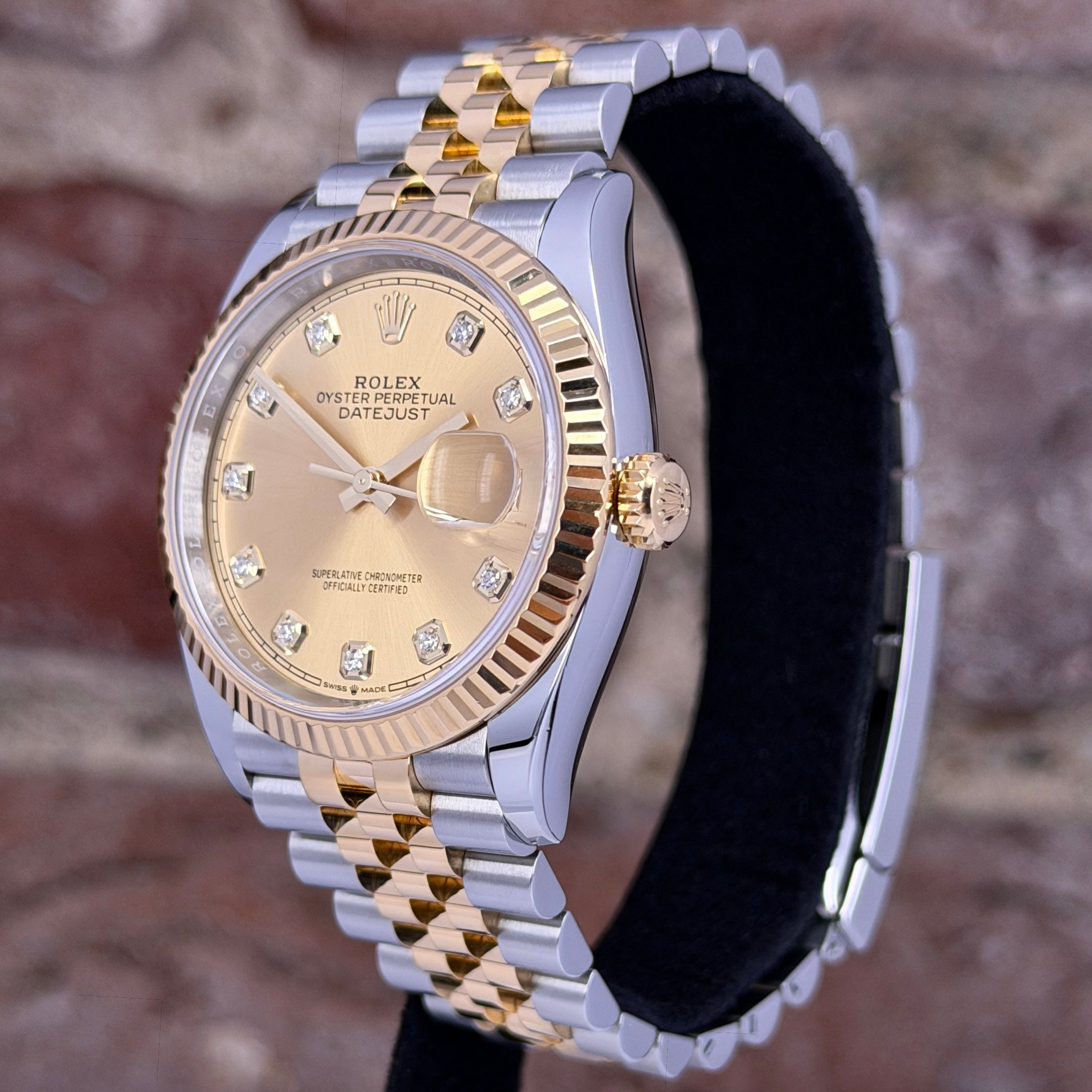 Rolex Datejust 36 - Champagner Zifferblatt mit Diamanten, Modell 2024, Ref.126233