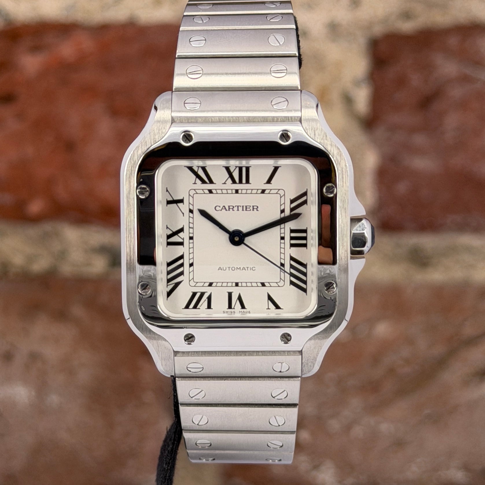 Cartier Santos Mittleres Modell - Weißes Zifferblatt, Modell 2018, Ref.WSSA0010