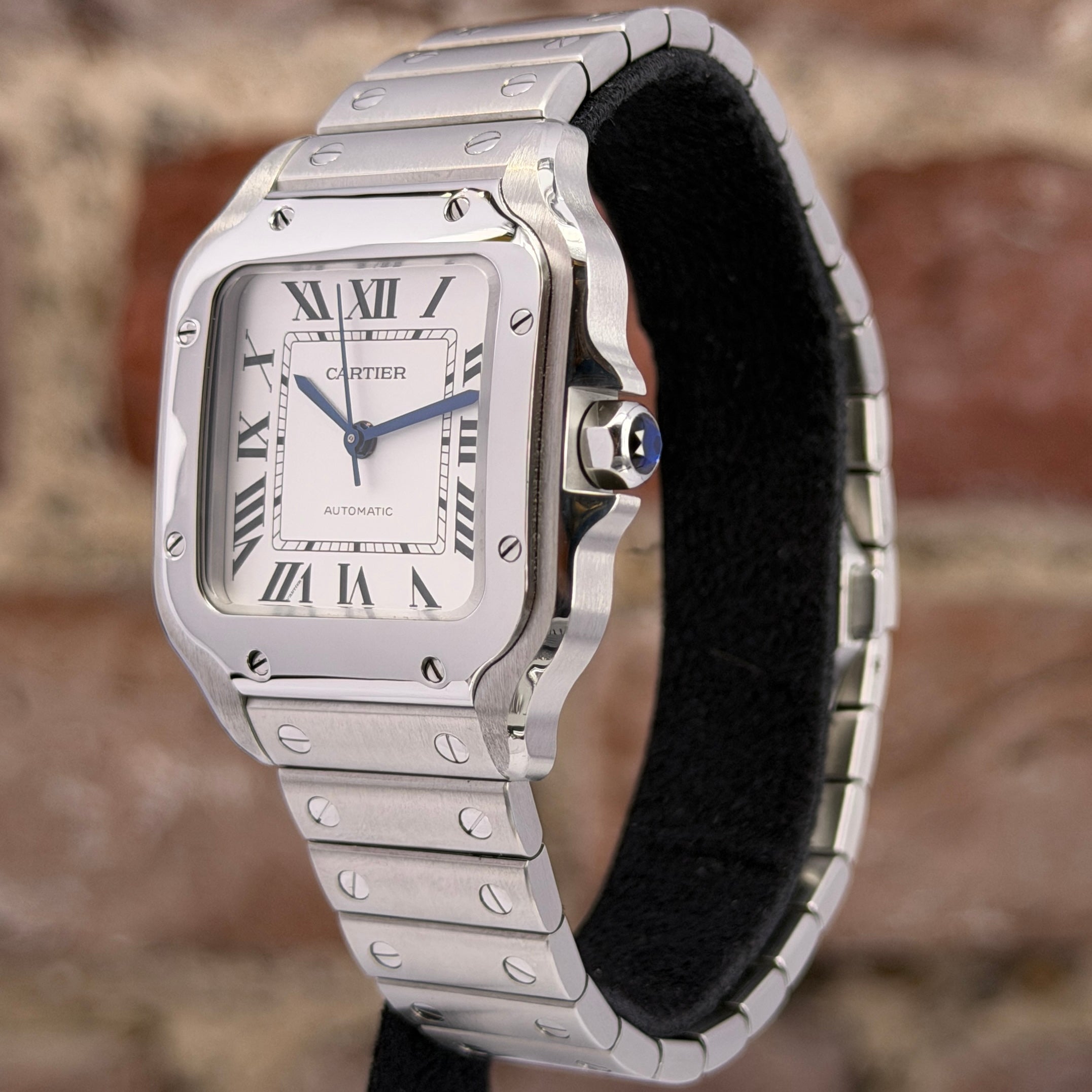 Cartier Santos Mittleres Modell - Weißes Zifferblatt, Modell 2018, Ref.WSSA0010