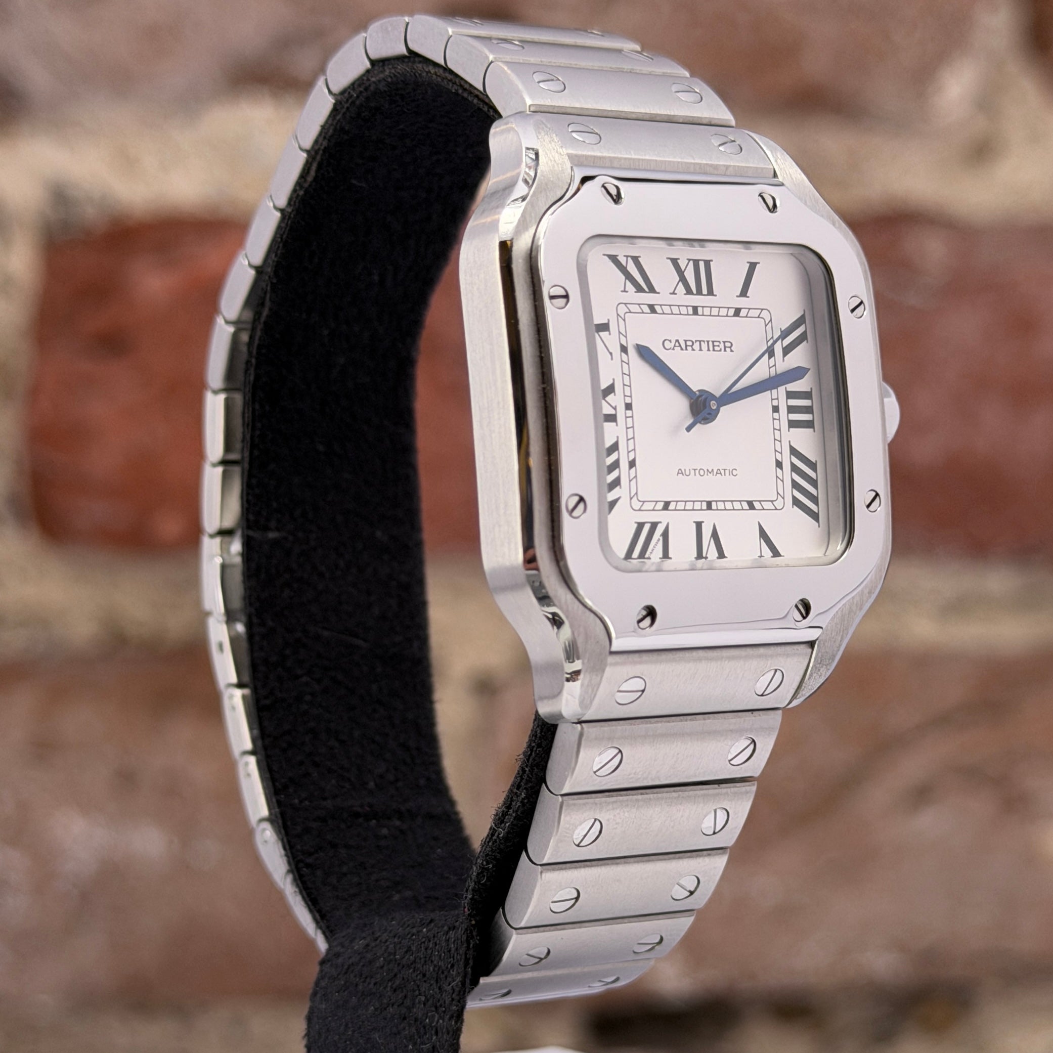 Cartier Santos Mittleres Modell - Weißes Zifferblatt, Modell 2018, Ref.WSSA0010