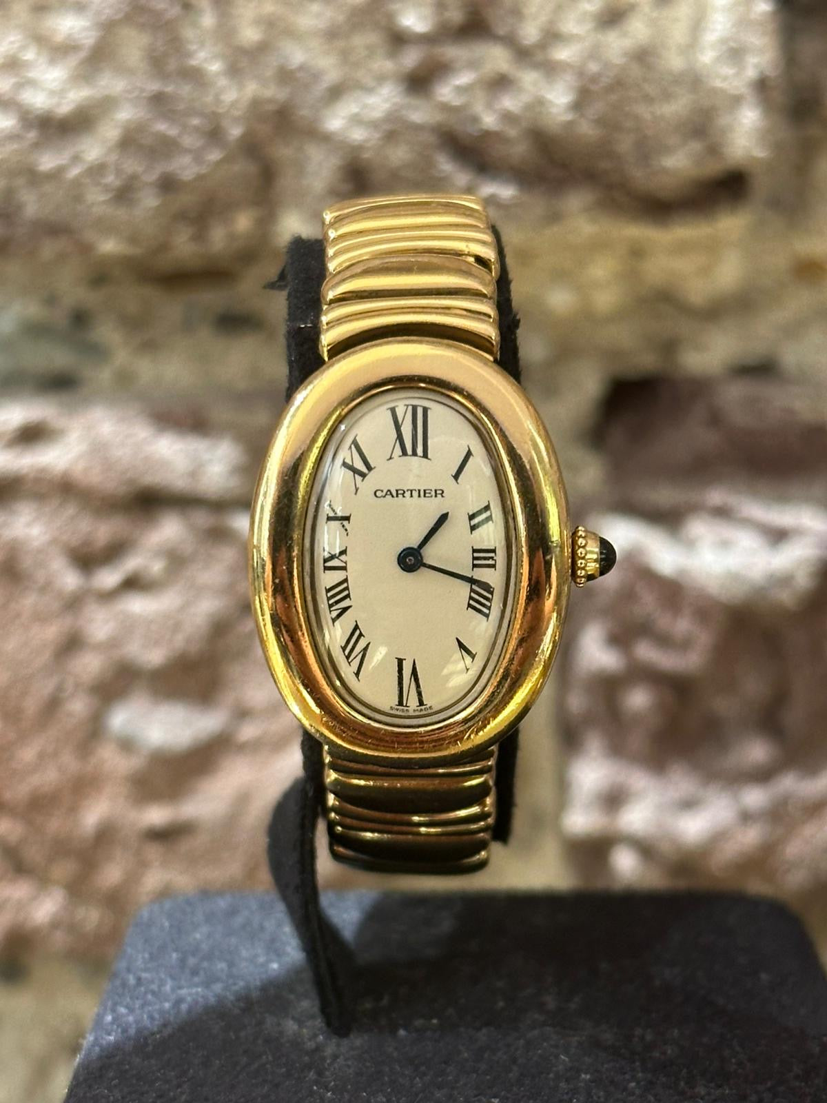 Cartier Baignoire - Silbernes Ziffernblatt, Modell 1990, Ref. 8057912
