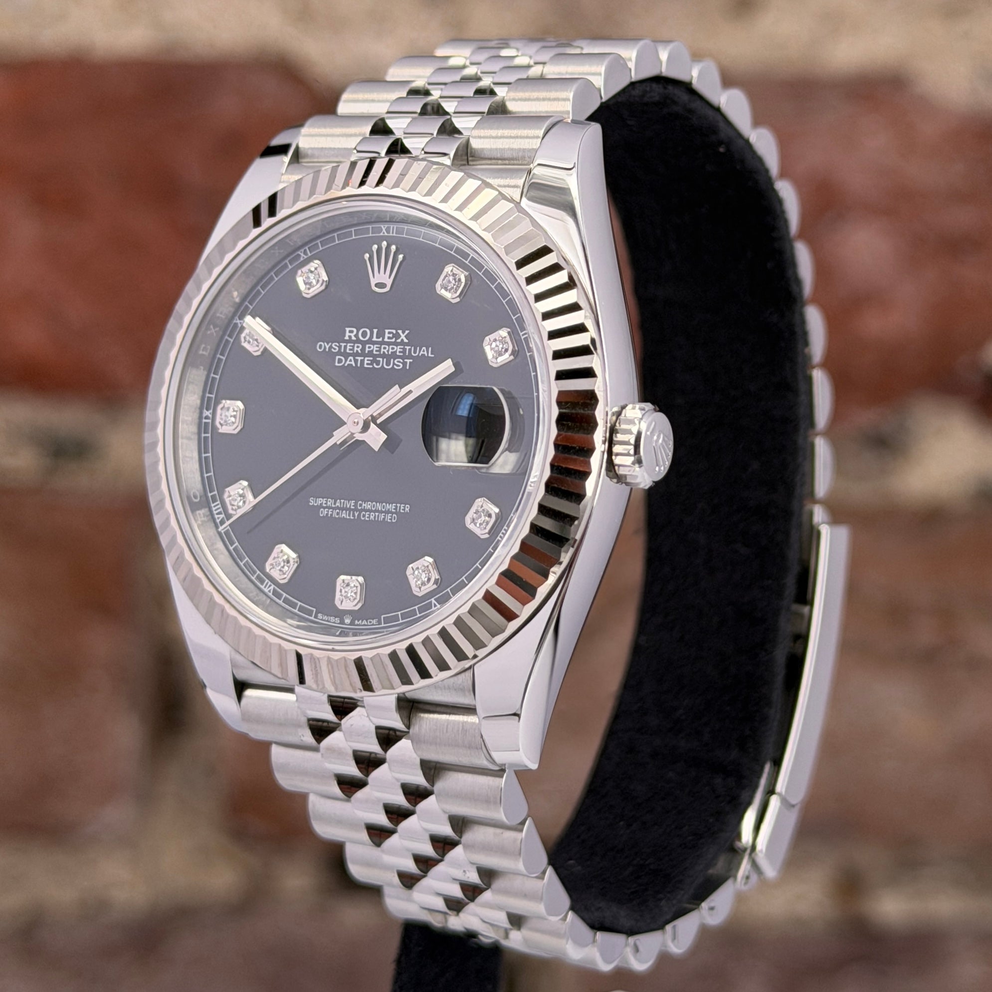 Rolex Datejust 41 - Schwarzes Zifferblatt mit Diamanten, Modell 2021, Ref.126334