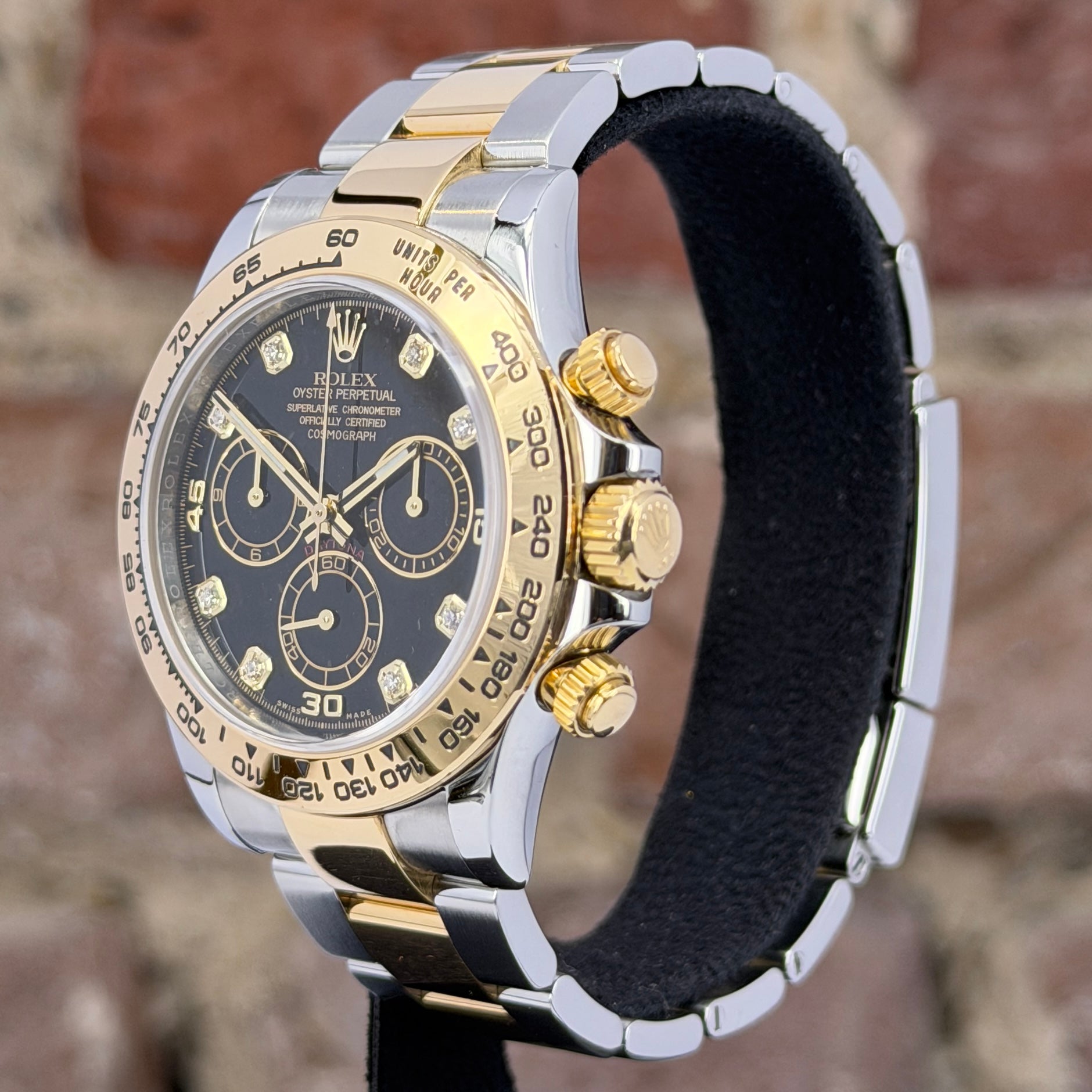 Rolex Daytona – Schwarzes Zifferblatt mit Diamanten, Modell 2021 Ref. 116503