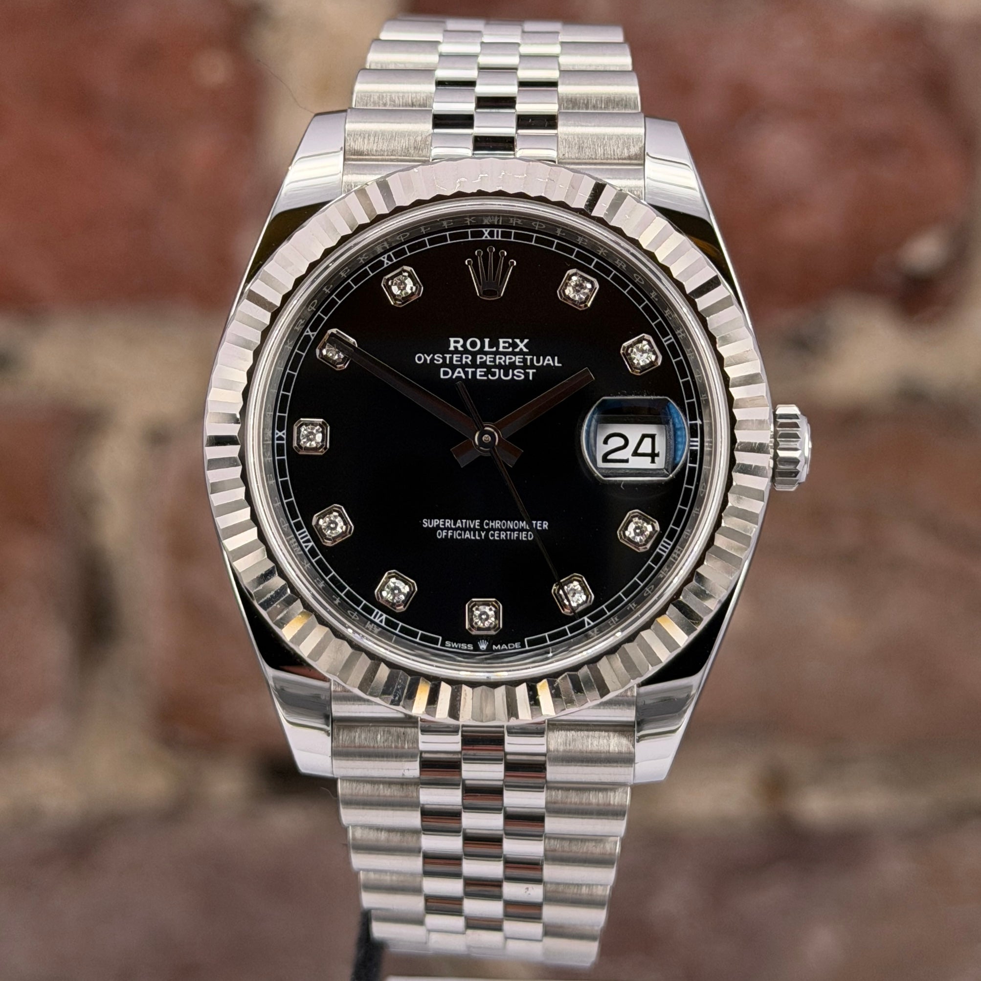 Rolex Datejust 41 - Schwarzes Zifferblatt mit Diamanten, Modell 2021, Ref.126334