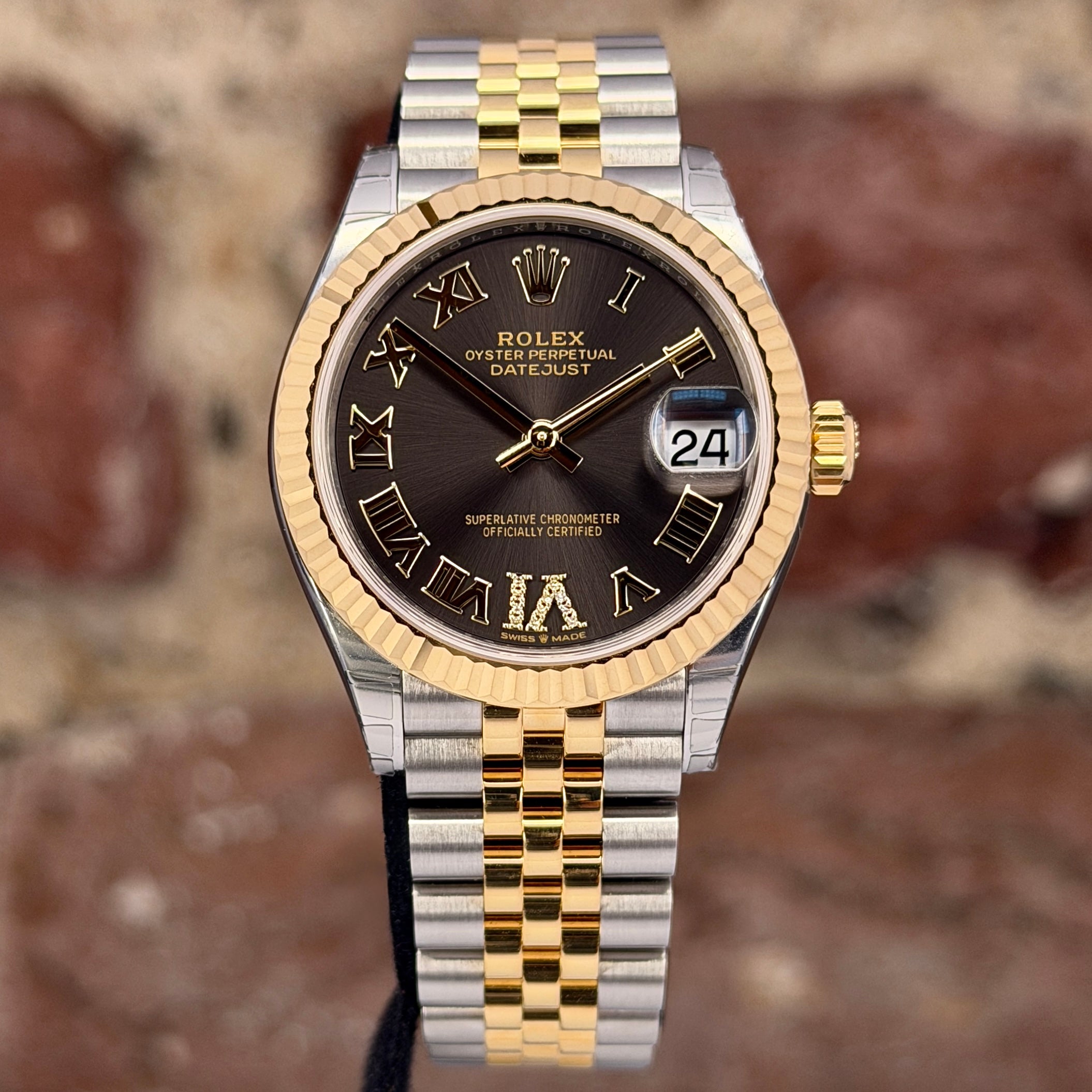 Rolex Datejust 31 - Dark Grey Zifferblatt mit Diamanten, Modell 2026, Ref.278273