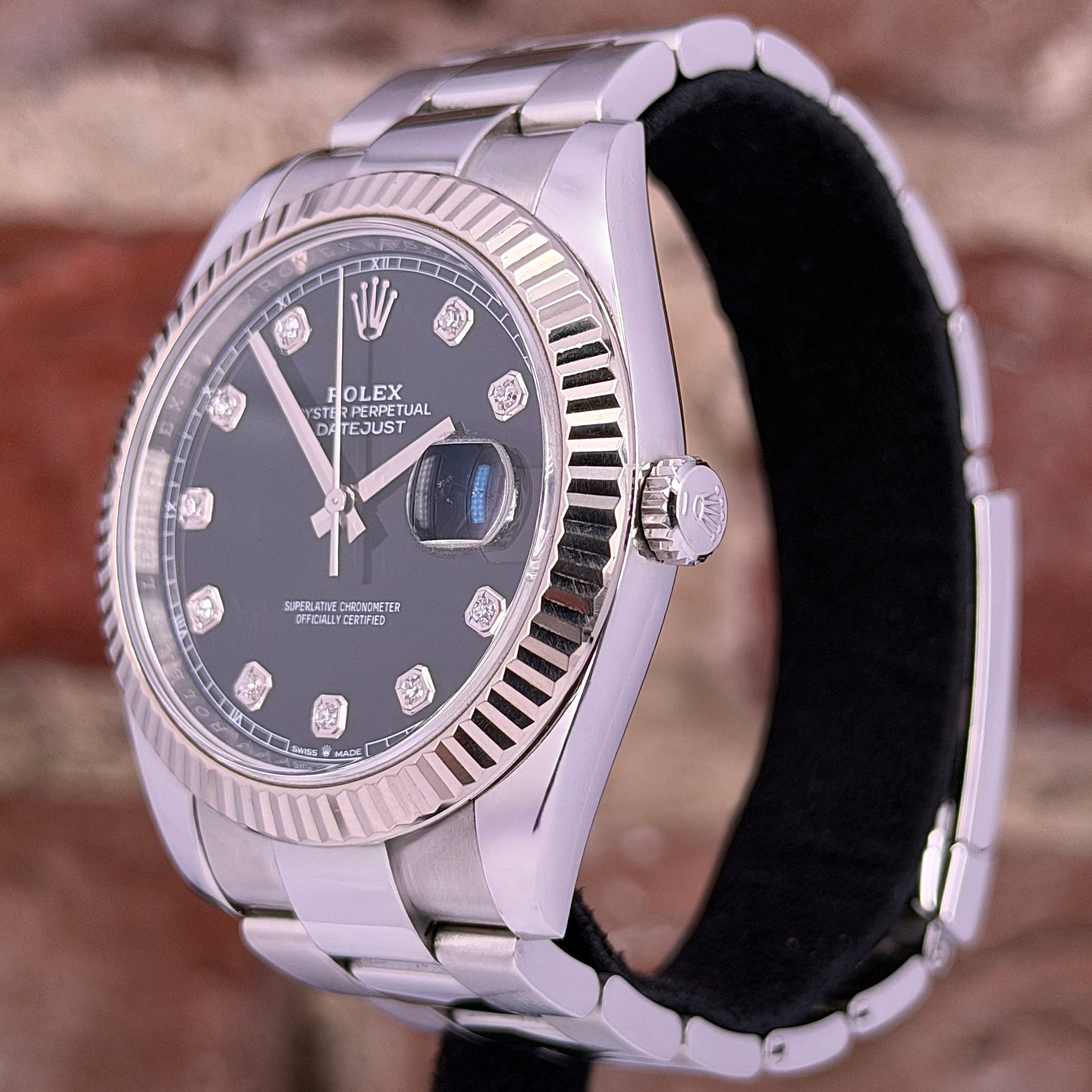 Rolex Datejust 41 - Schwarzes Zifferblatt mit Diamanten, Modell 2020, Ref.126334