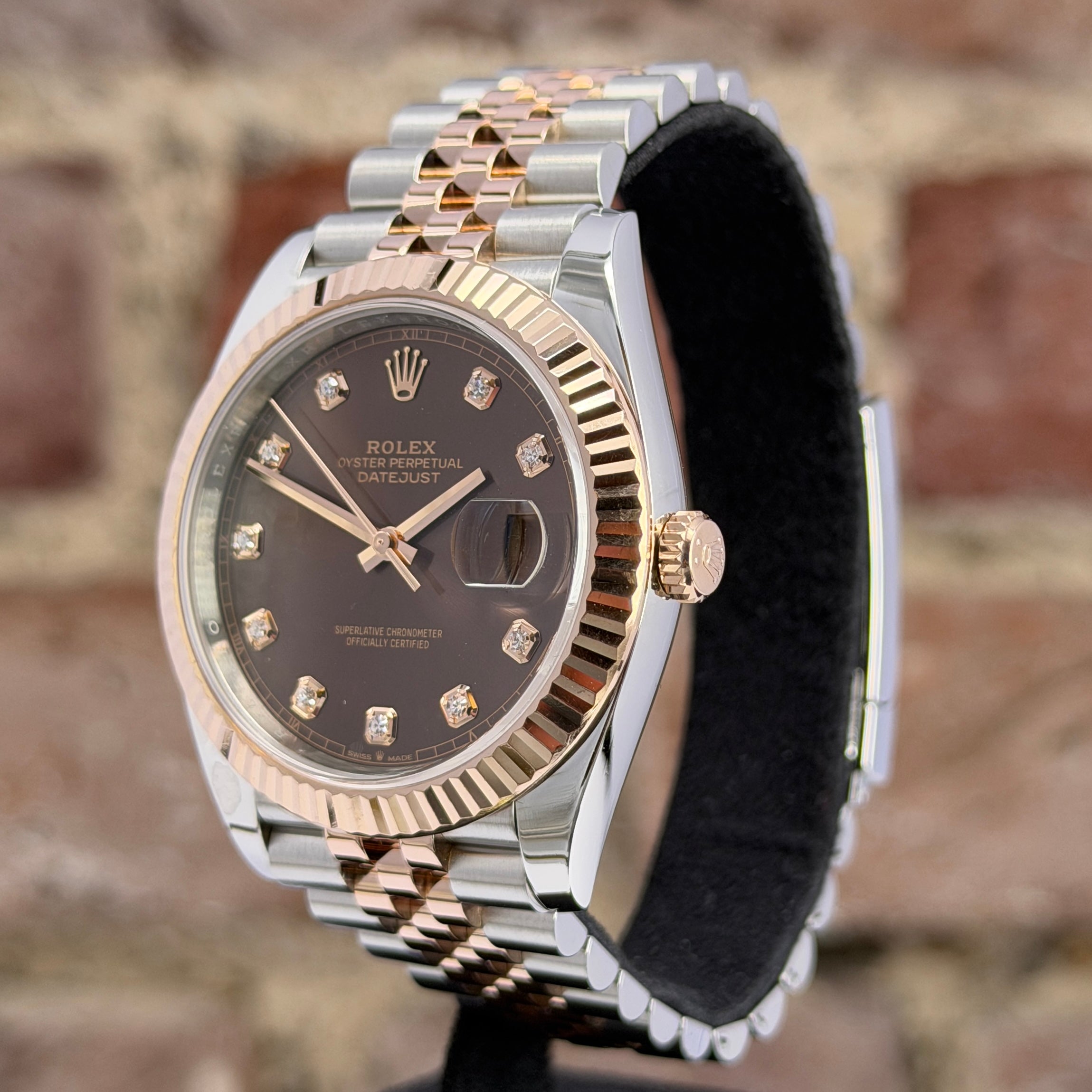 Rolex Datejust 41 – Braunes Zifferblatt mit Diamanten, Modell 2023 Ref. 126331