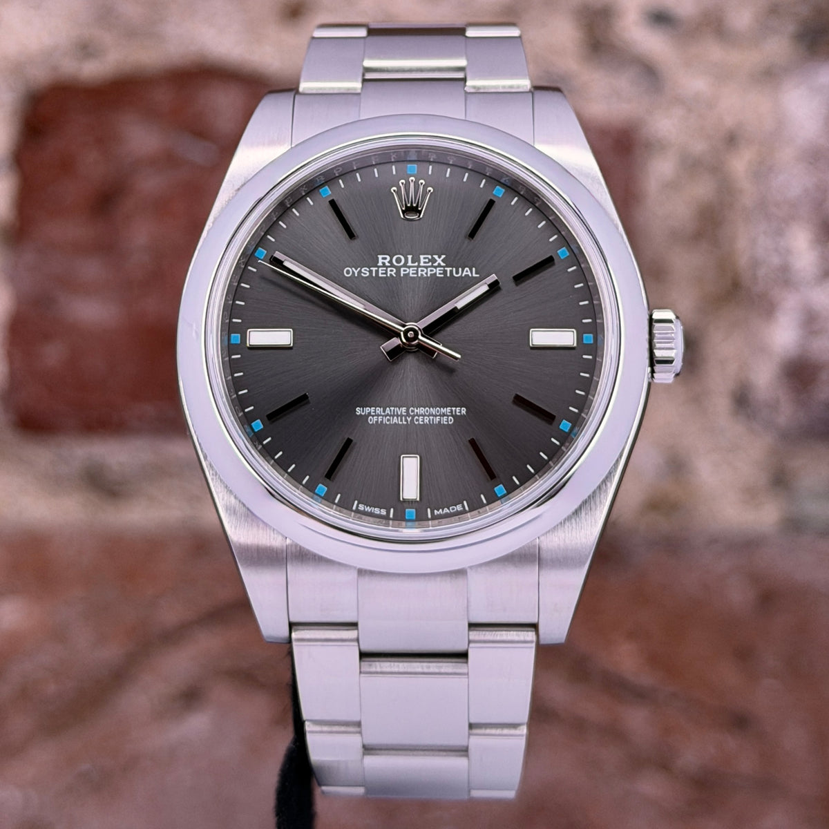 Rolex Oyster Perpetual 39 - Graues Zifferblatt, Modell 2016, Ref.114300