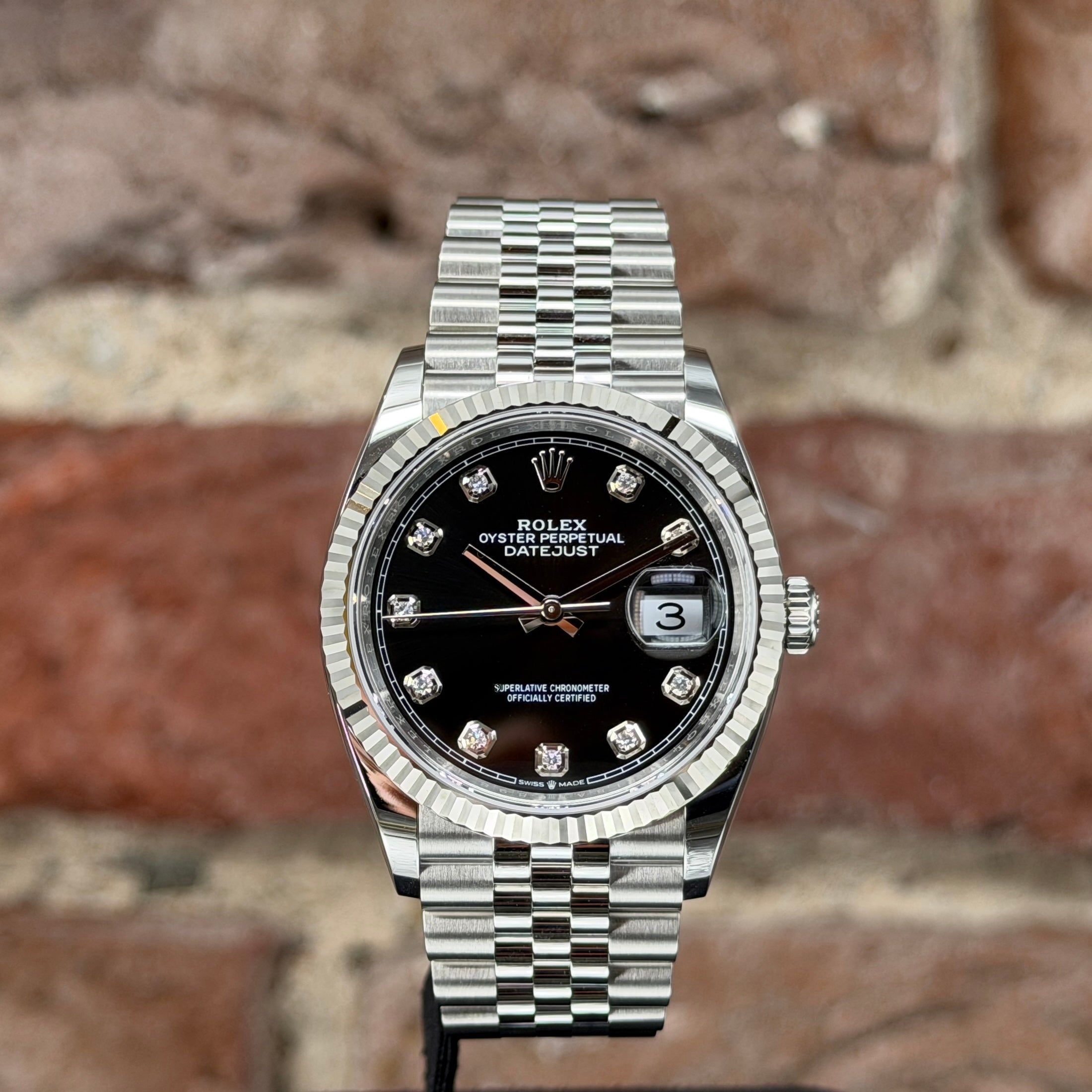 Rolex Datejust 36 - Schwarzes Zifferblatt mit Diamanten, Modell 2025, Ref. 126234