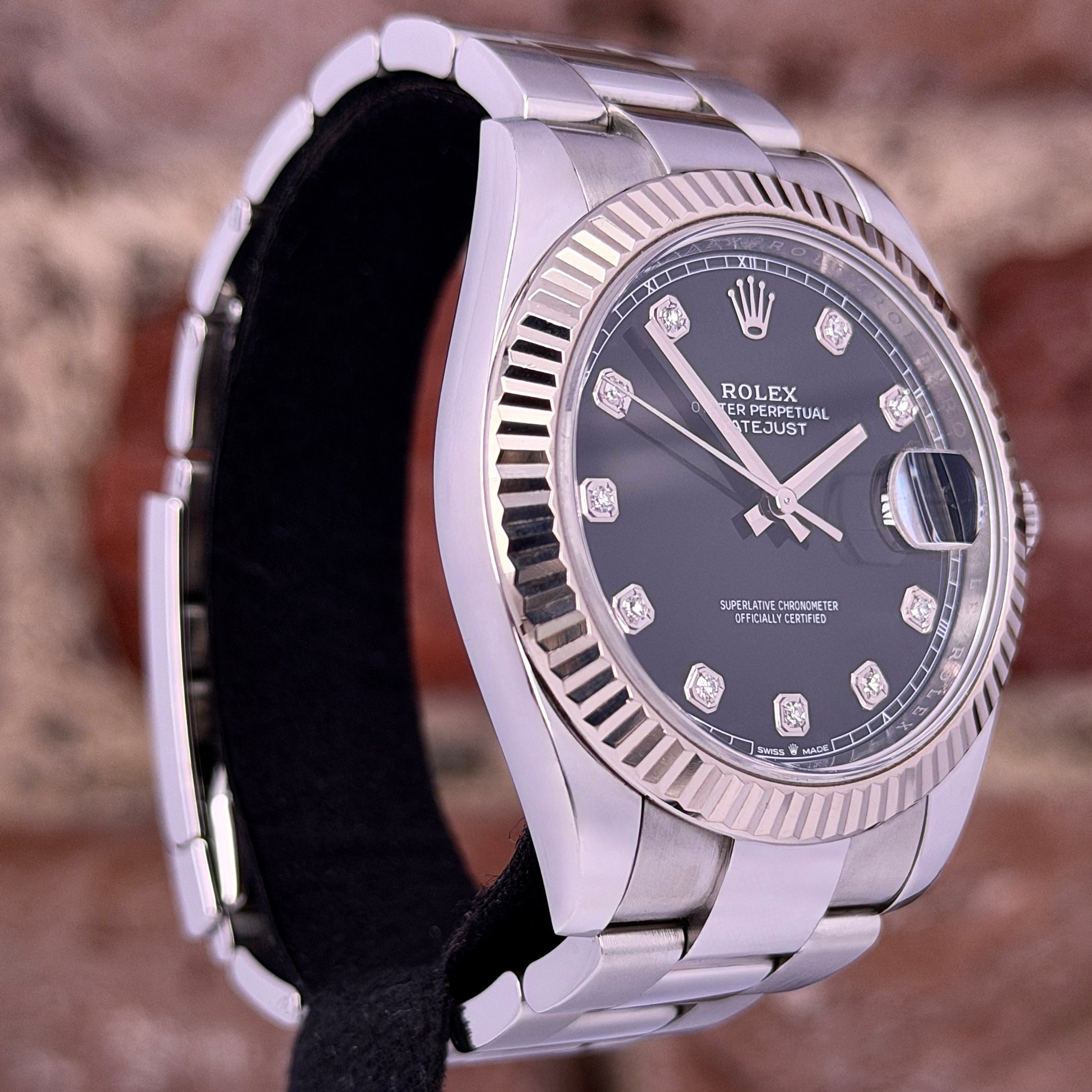 Rolex Datejust 41 - Schwarzes Zifferblatt mit Diamanten, Modell 2020, Ref.126334