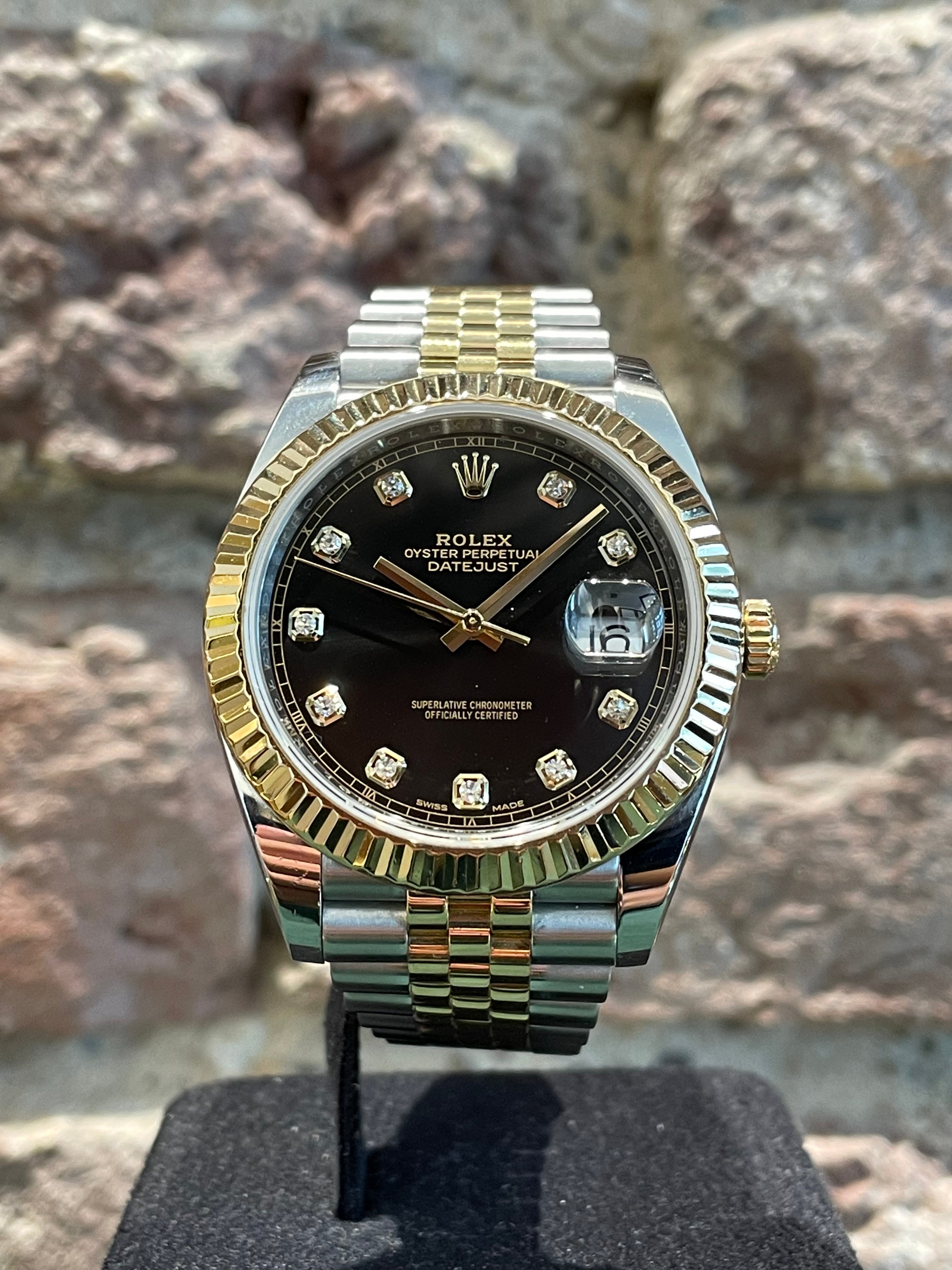 Rolex Datejust 41 – Schwarzes Zifferblatt mit Diamanten, Modell 2021 Ref. 126333