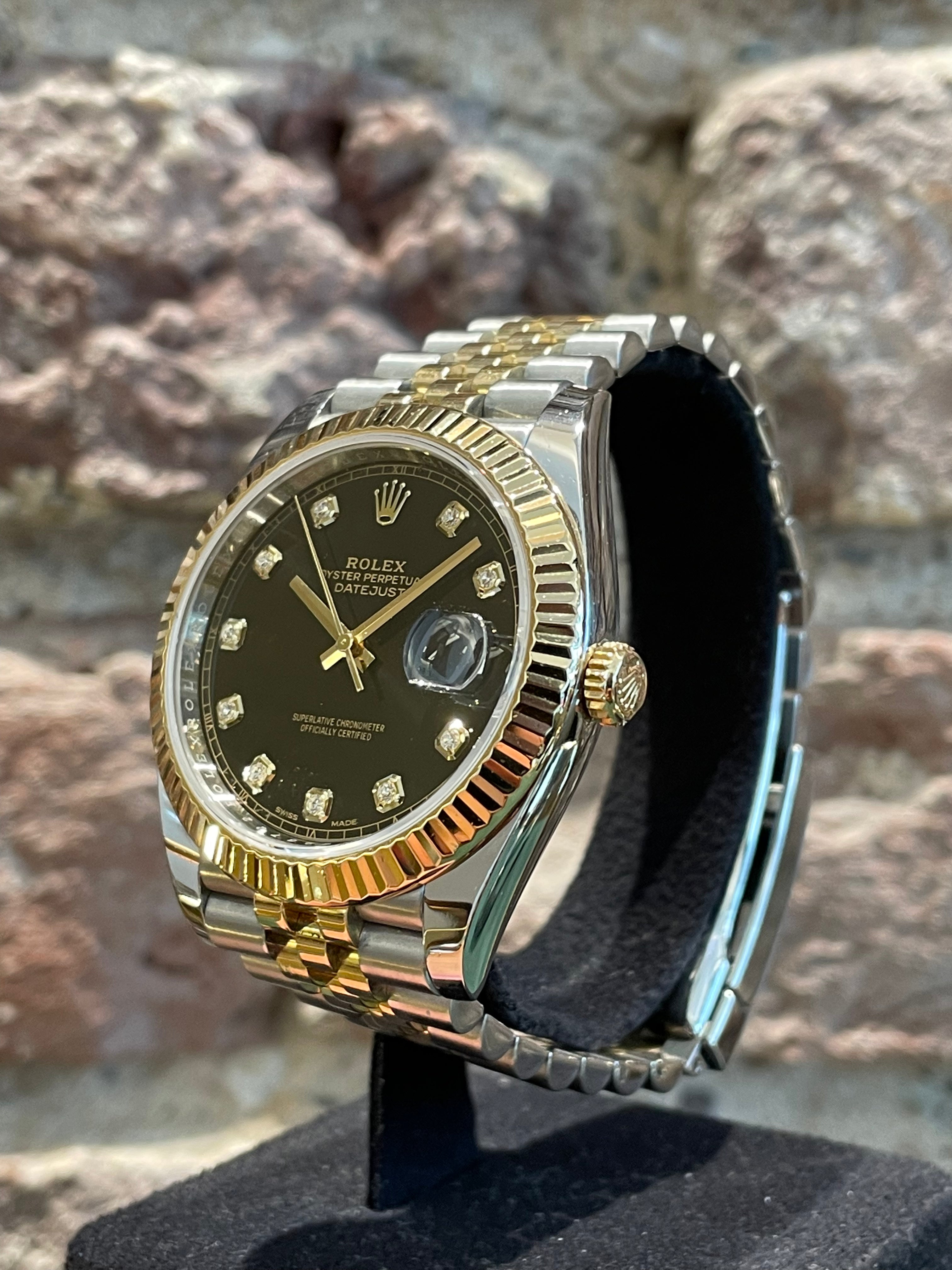 Rolex Datejust 41 – Schwarzes Zifferblatt mit Diamanten, Modell 2021 Ref. 126333