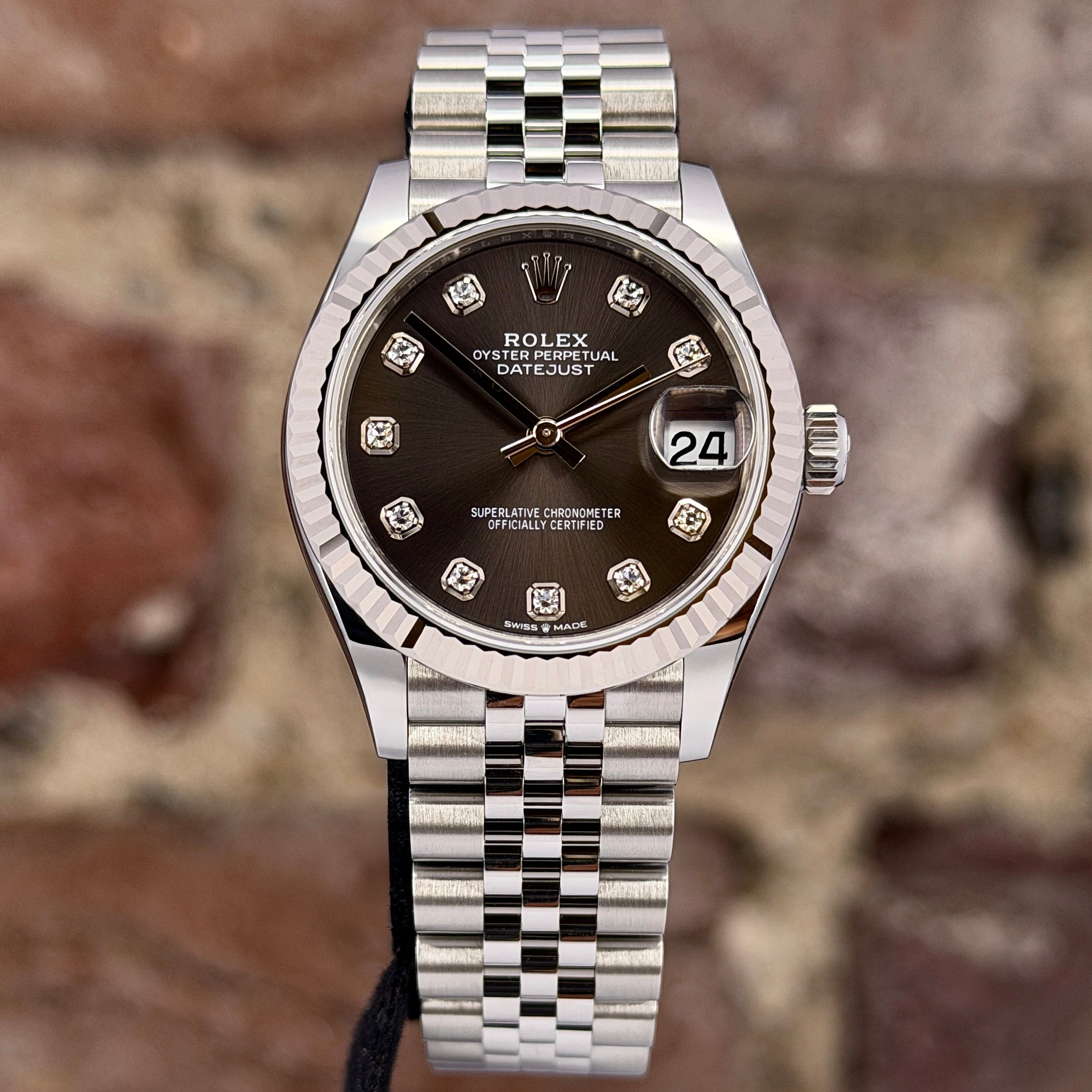 Rolex Datejust 31 - Dark Grey mit Diamanten Zifferblatt, Modell 2026, Ref.278274