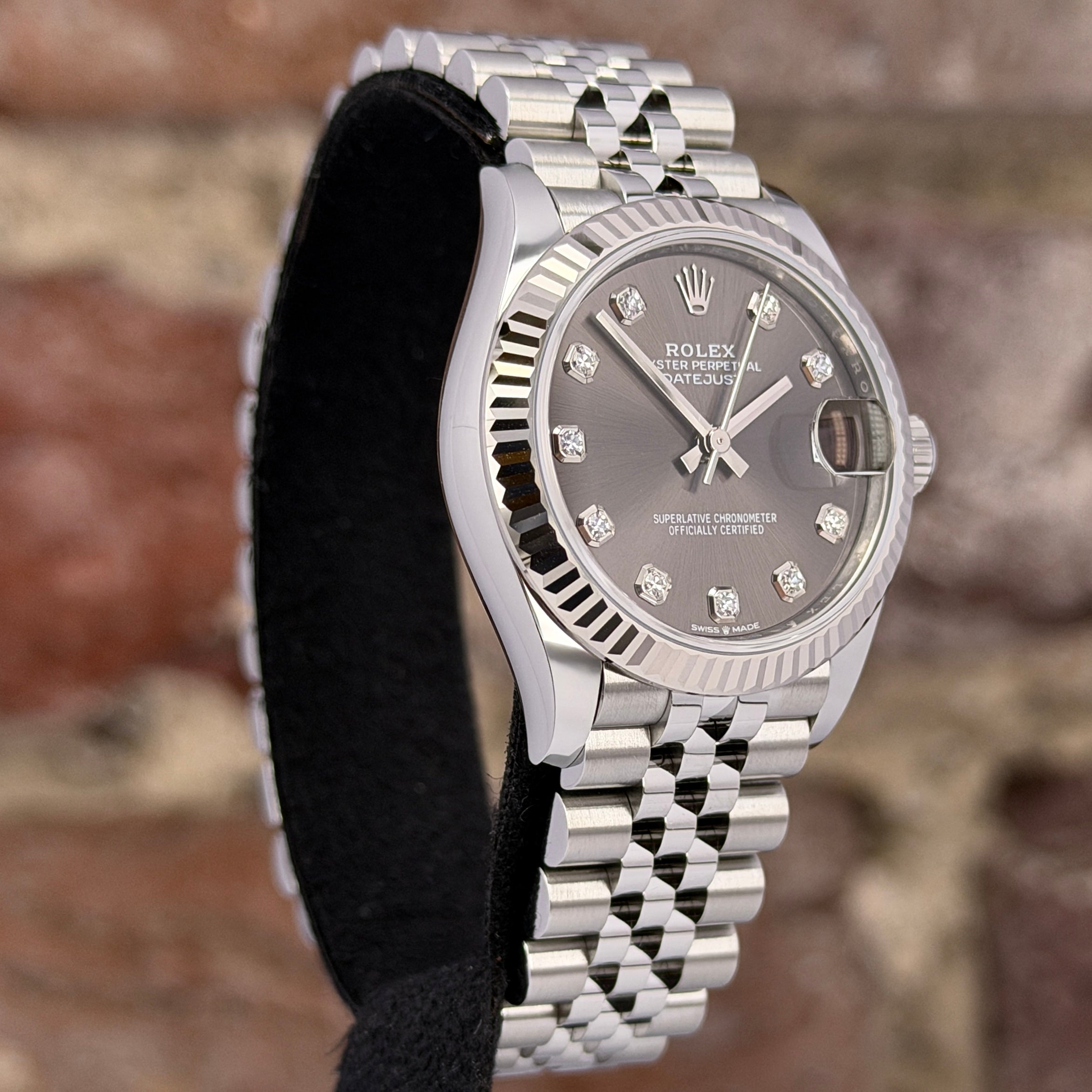 Rolex Datejust 31 - Dark Grey mit Diamanten Zifferblatt, Modell 2026, Ref.278274