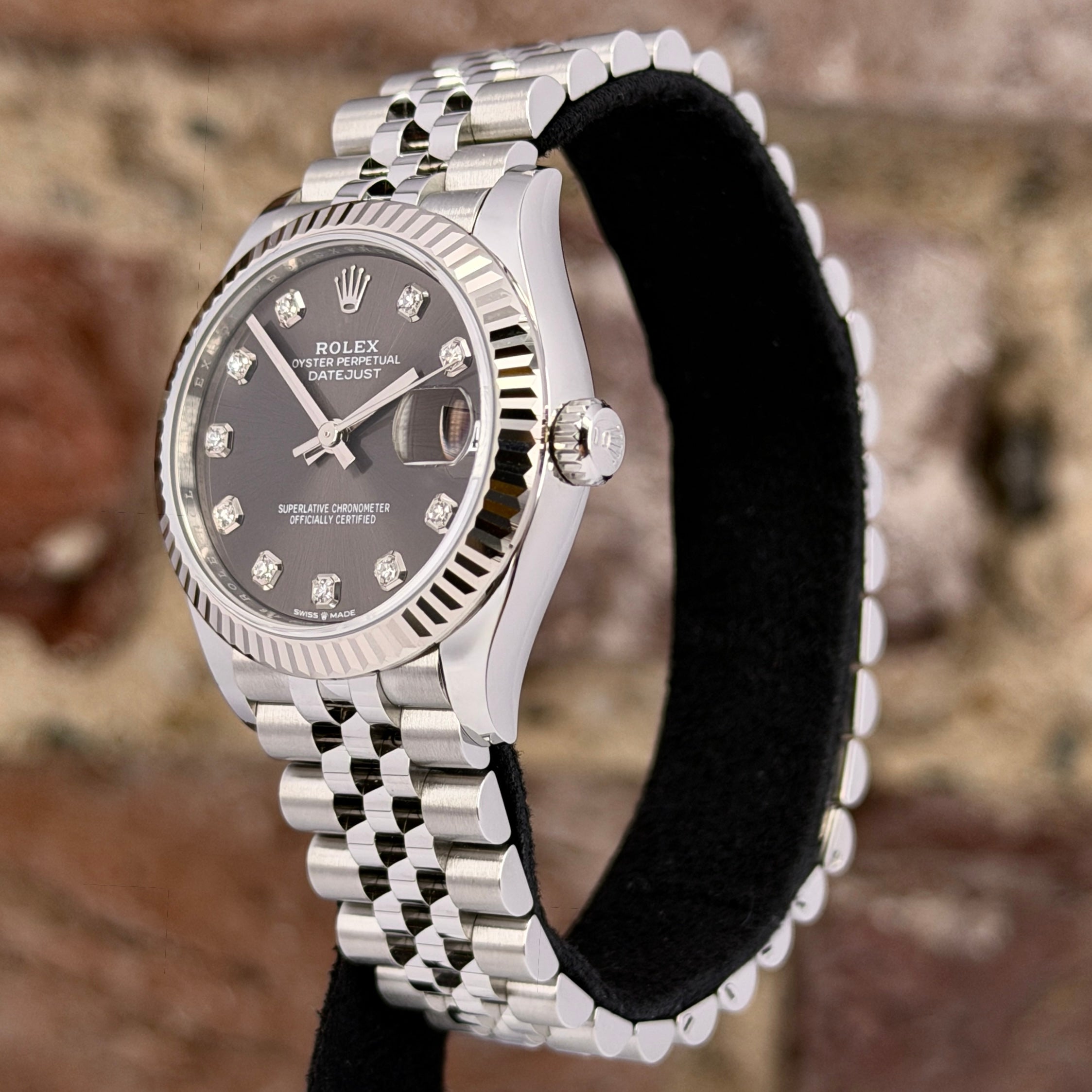 Rolex Datejust 31 - Dark Grey mit Diamanten Zifferblatt, Modell 2026, Ref.278274