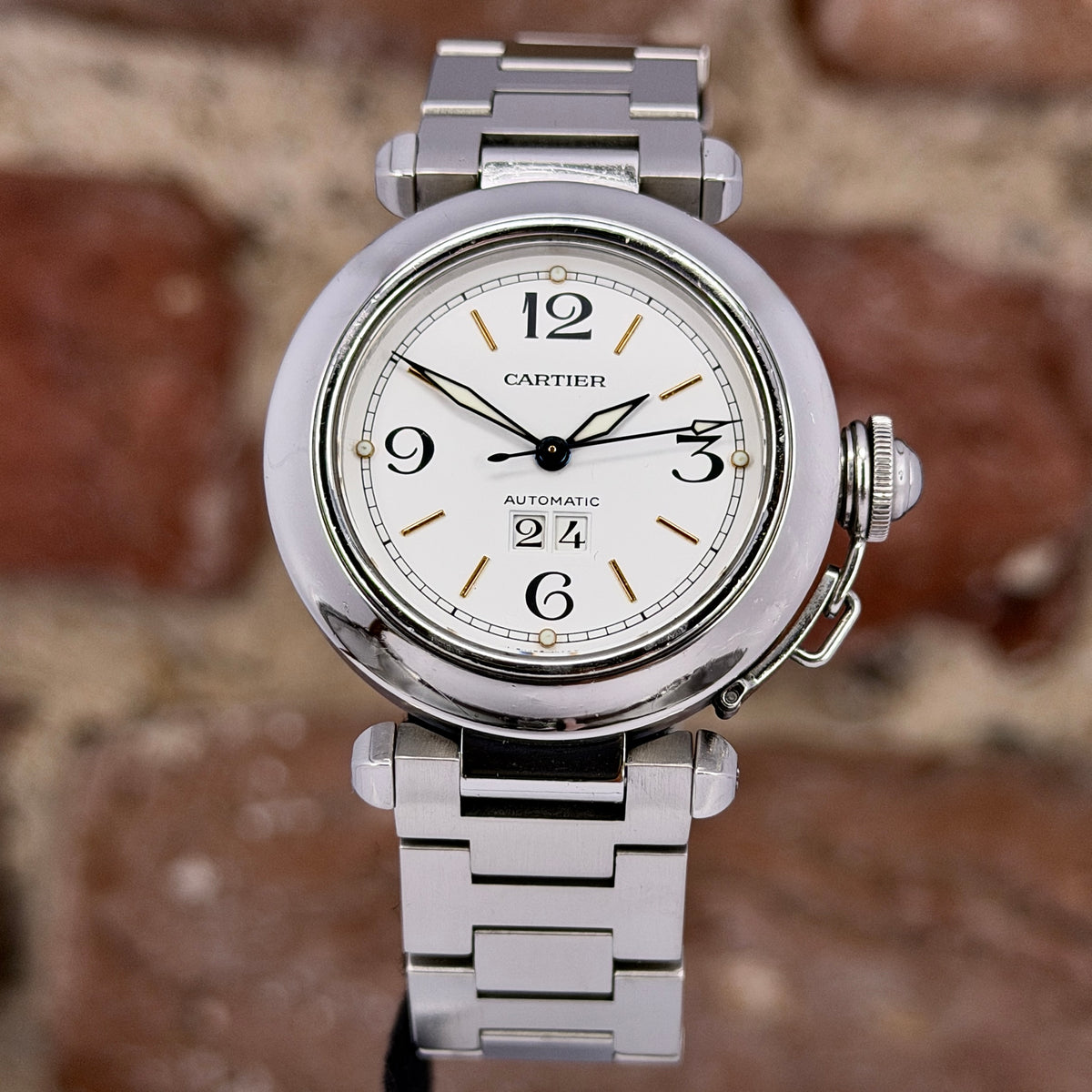 Cartier Pasha C  - Weißes Zifferblatt, Modell 2000, Ref. W31044M7
