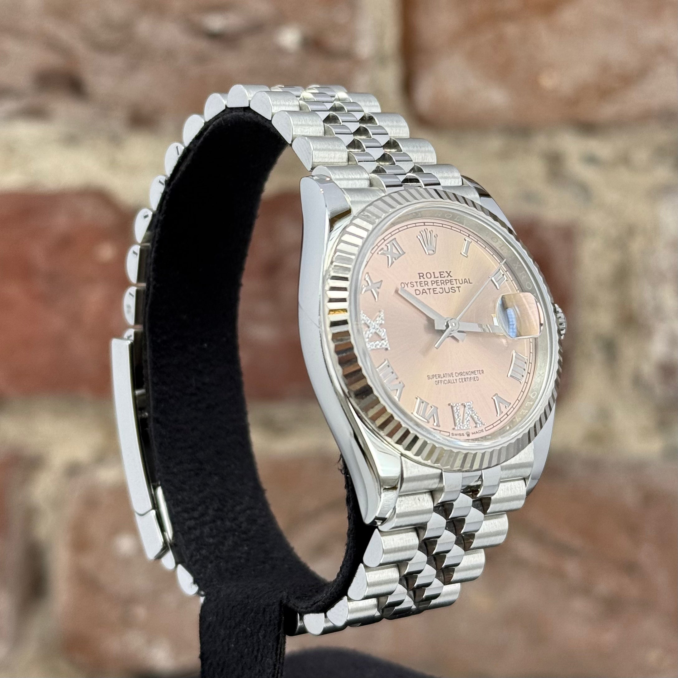 Rolex Datejust 36 - Rosanes Zifferblatt mit Diamanten 6/9, Modell 2021, Ref. 126234