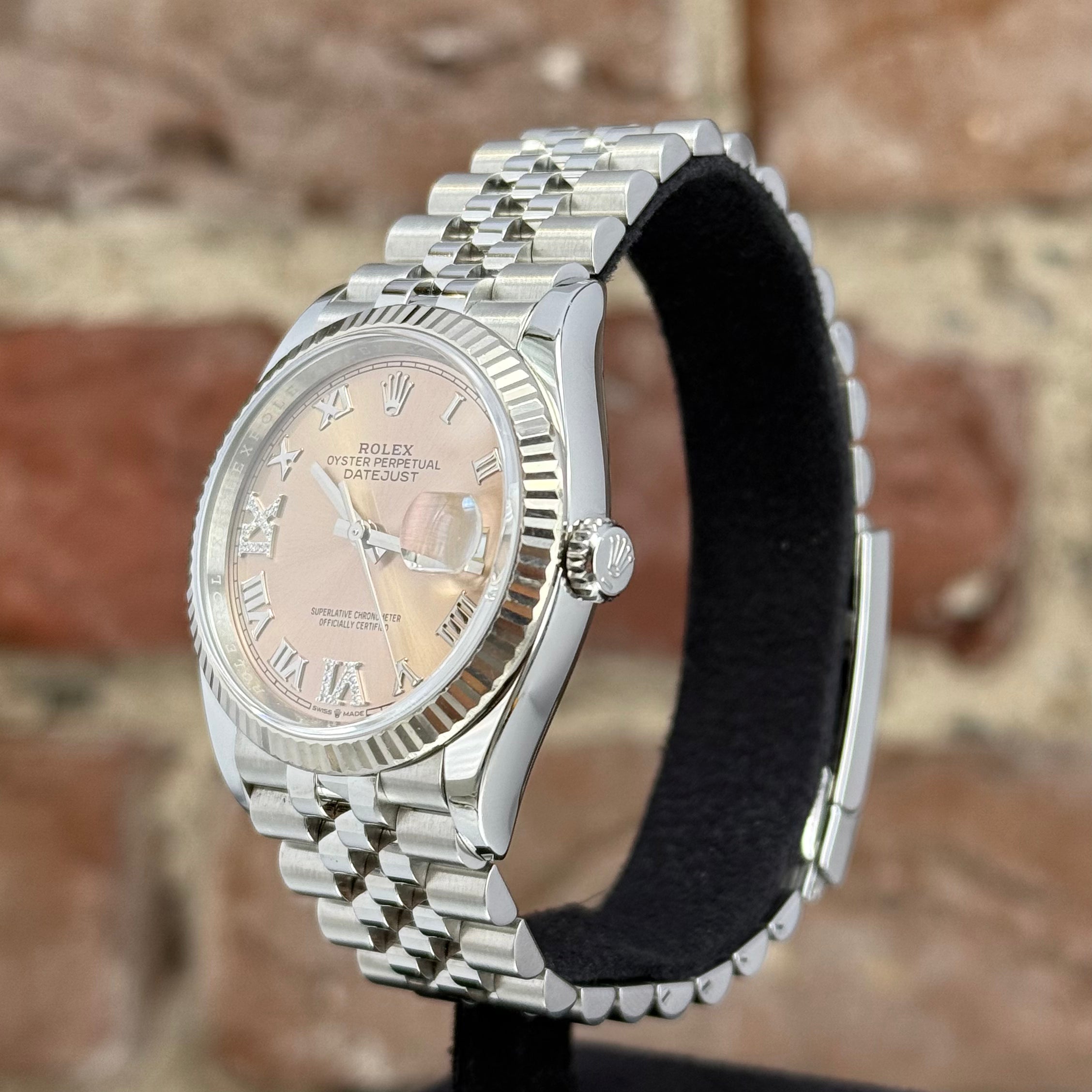 Rolex Datejust 36 - Rosanes Zifferblatt mit Diamanten 6/9, Modell 2021, Ref. 126234