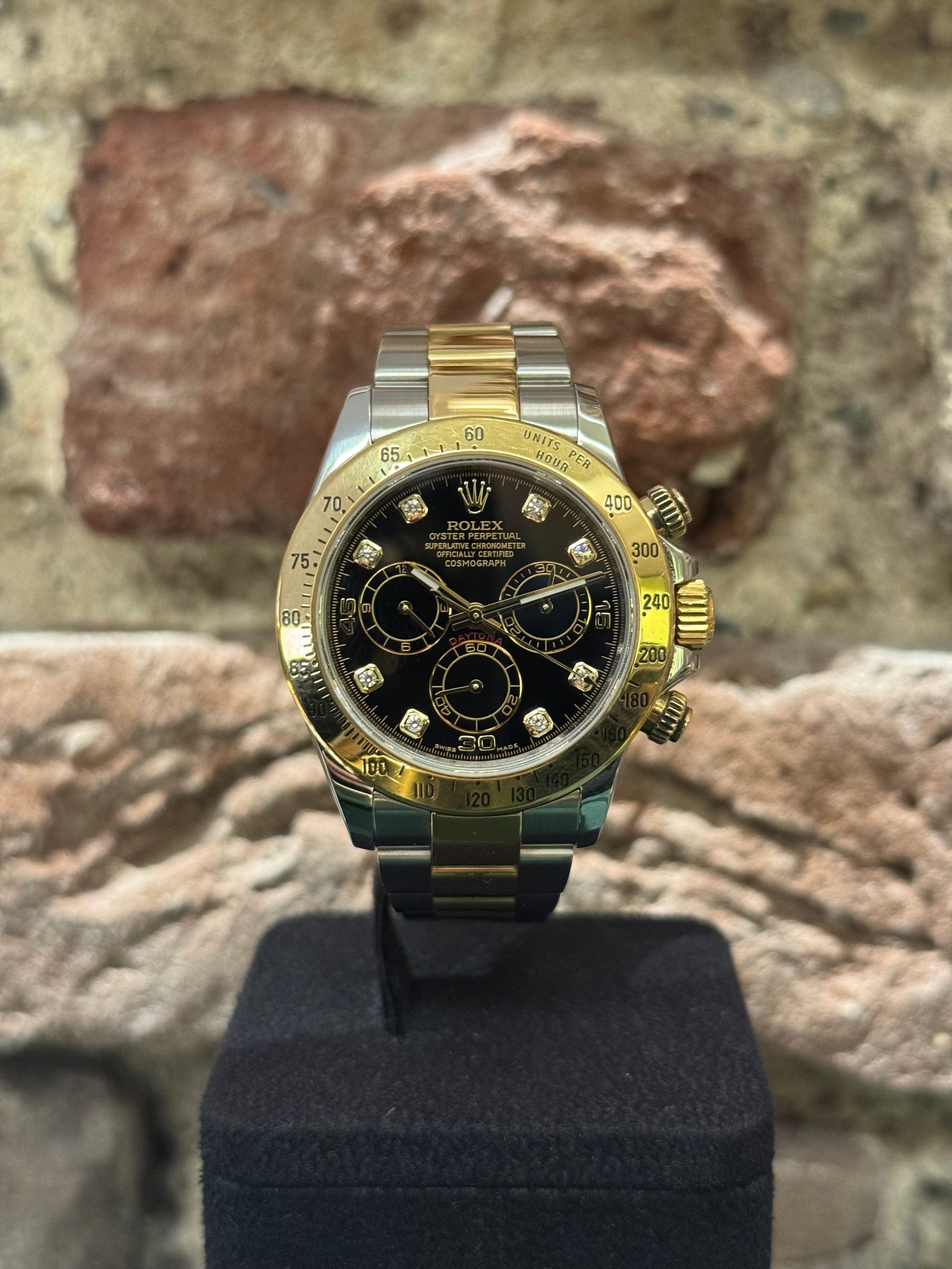 Rolex Daytona 40 - Zifferblatt Schwarz mit Diamanten, Modell 2014, Ref. 116523