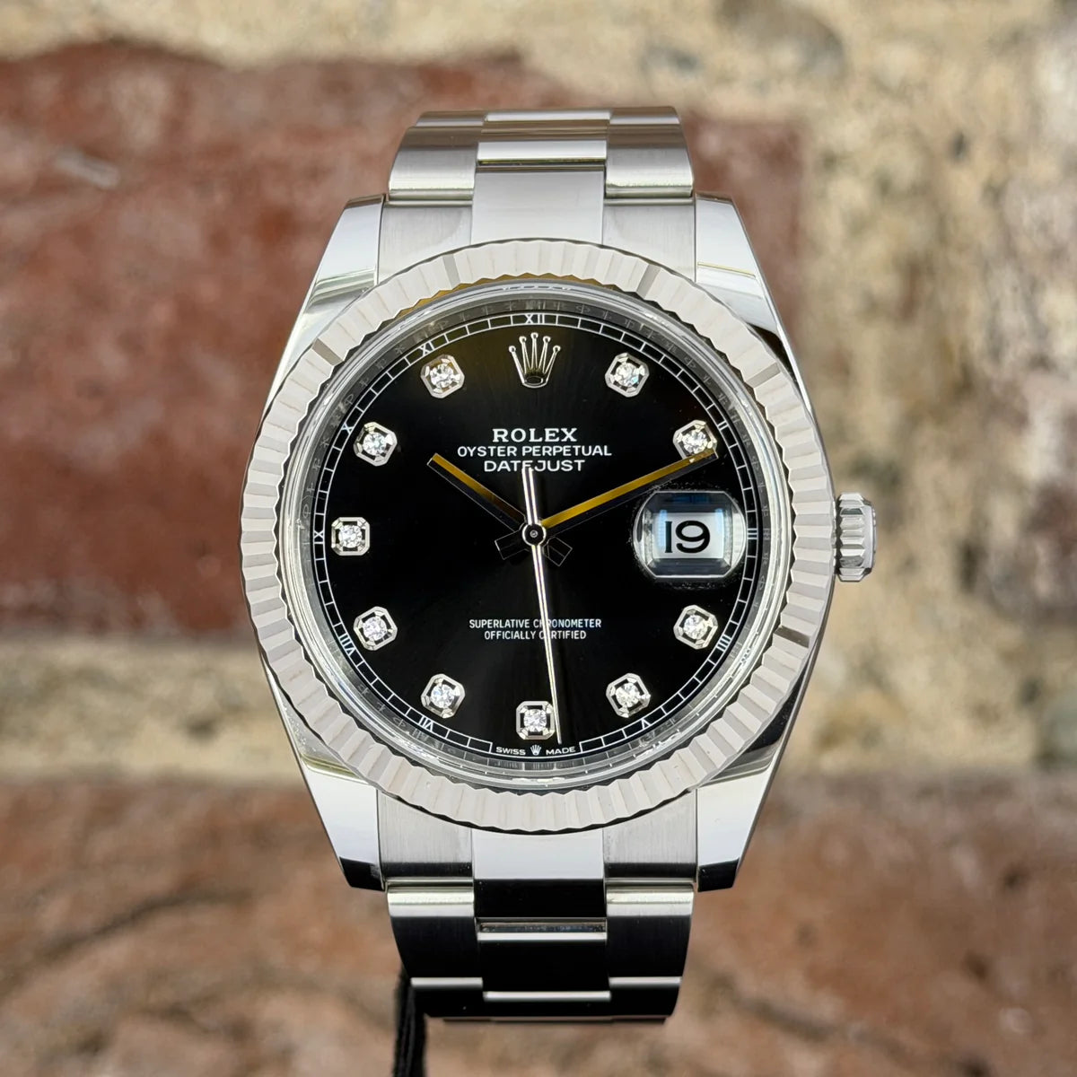 Rolex Datejust 41 - Schwarzes Zifferblatt mit Diamanten, Modell 2026, Ref. 126334