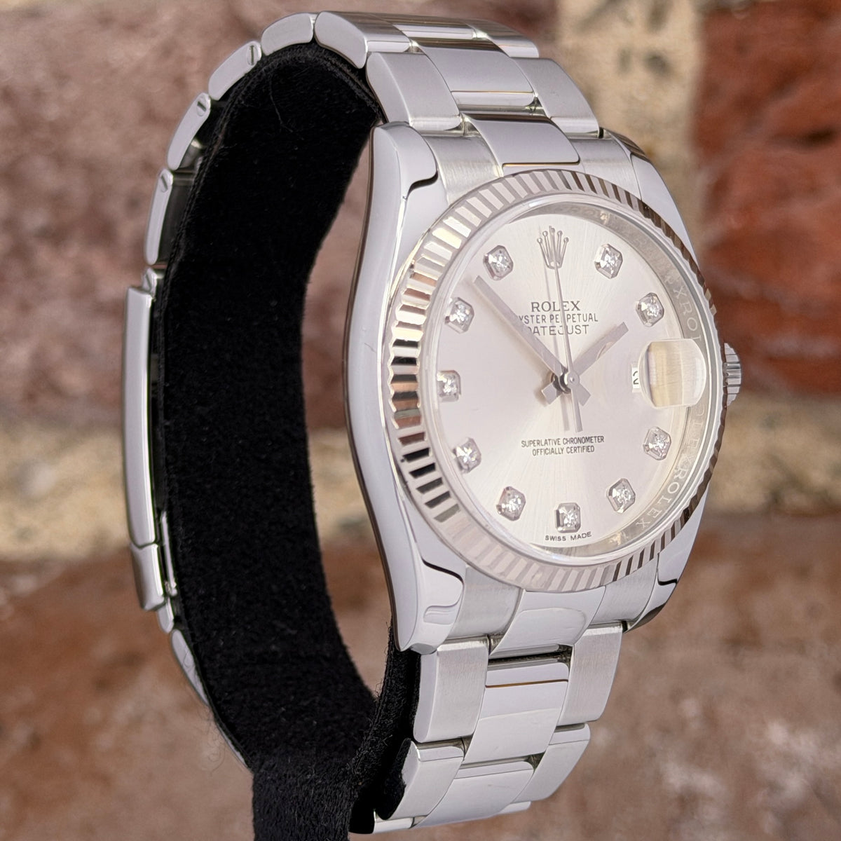 Rolex Datejust 36 - Silbernes Zifferblatt mit Diamanten, Modell 2016, Ref. 116234