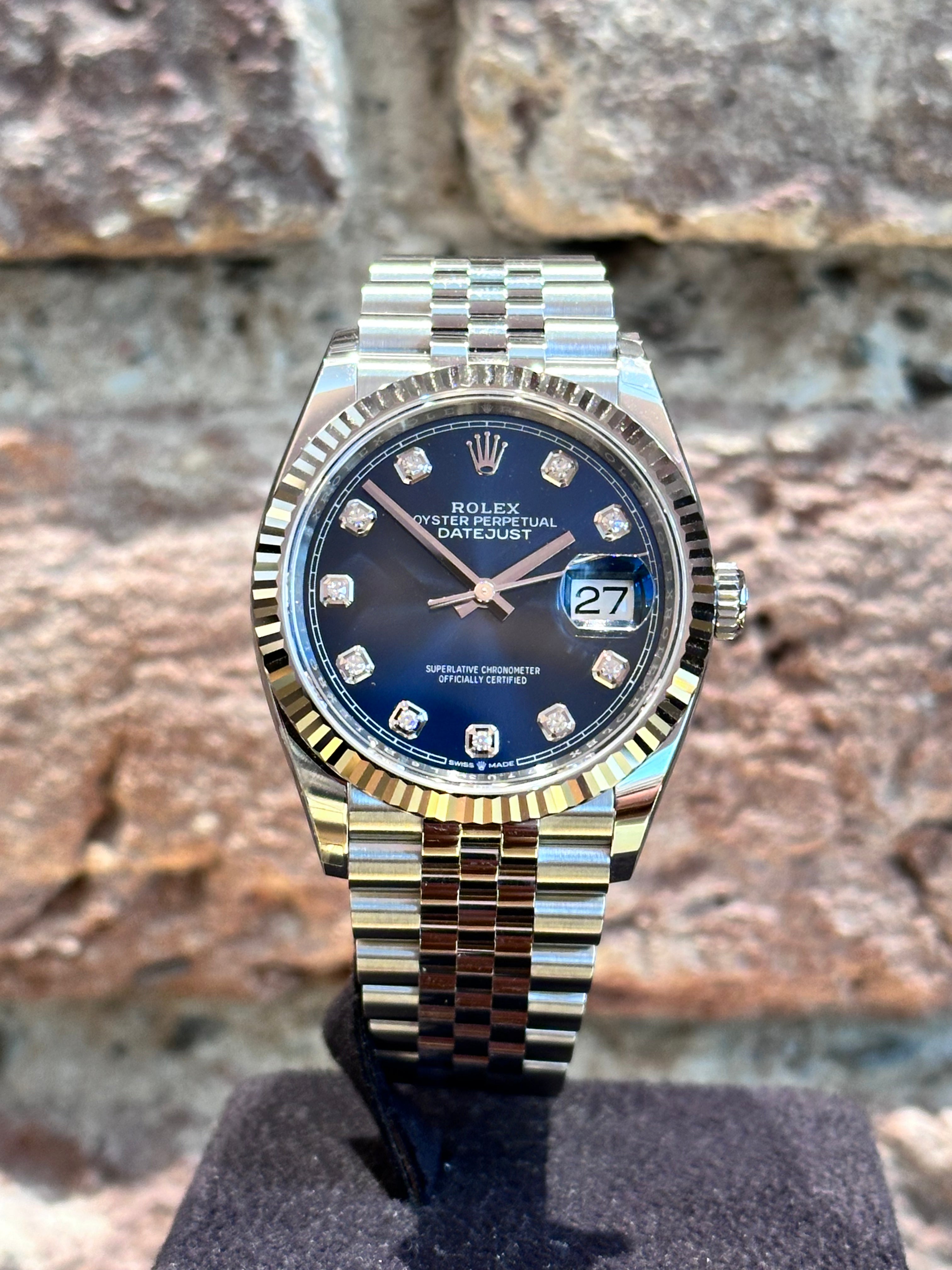 Rolex Datejust 36 – Blaues Zifferblatt mit Diamanten, Modell 2025 Ref. 126234
